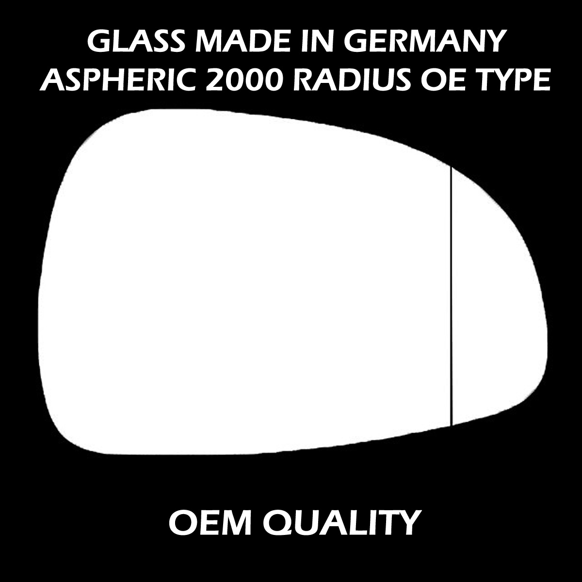Audi TTRS Wing Mirror Glass RIGHT HAND ( UK Driver Side ) 2009 to 2014 – Wide Angle Wing Mirror
