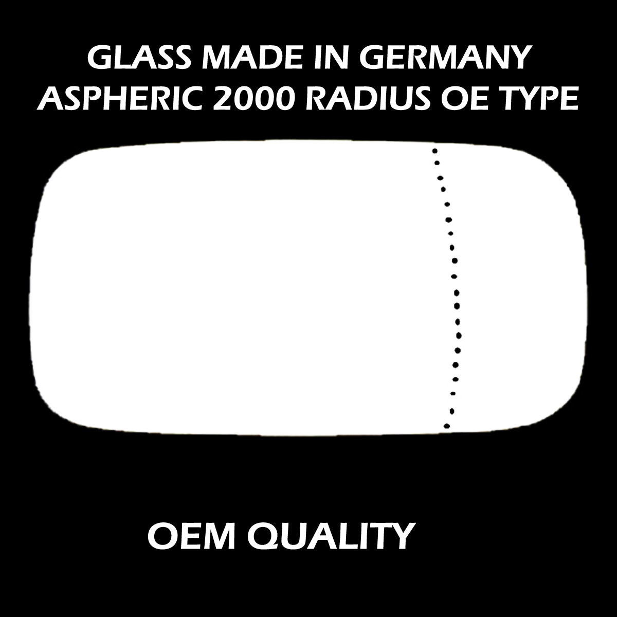Volvo V50 Wing Mirror Glass RIGHT HAND ( UK Driver Side ) 2004 to 2006 – Wide Angle Wing Mirror