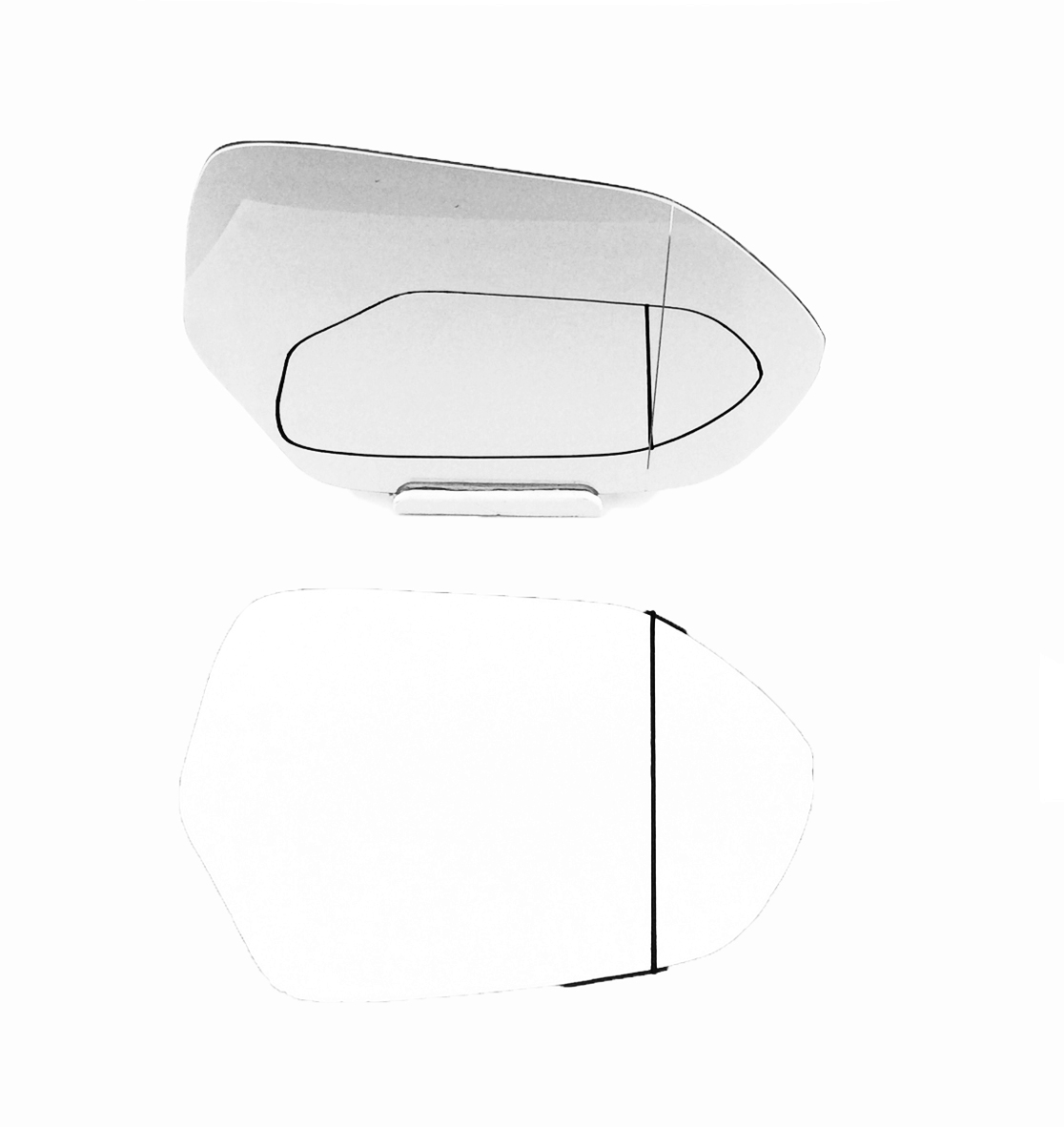 Toyota Prius Wing Mirror Glass RIGHT HAND ( UK Driver Side ) 2015 to 2020 – Wide Angle Wing Mirror