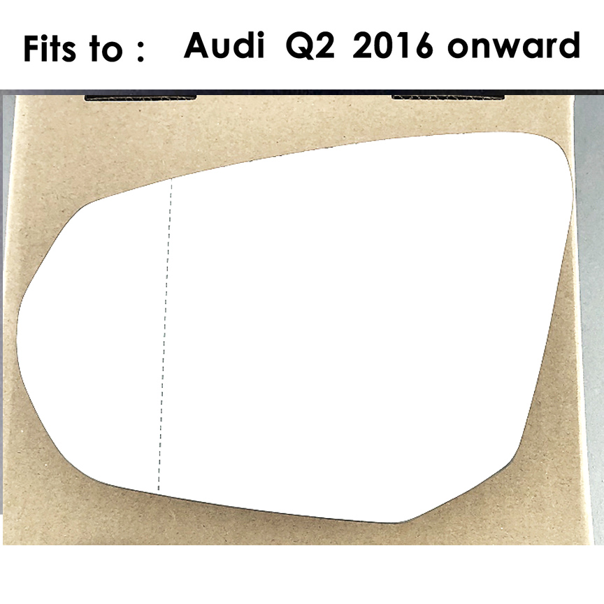 Audi Q2 Wing Mirror Glass LEFT HAND ( UK Passenger Side ) 2016 to 2020 – Convex Wing Mirror