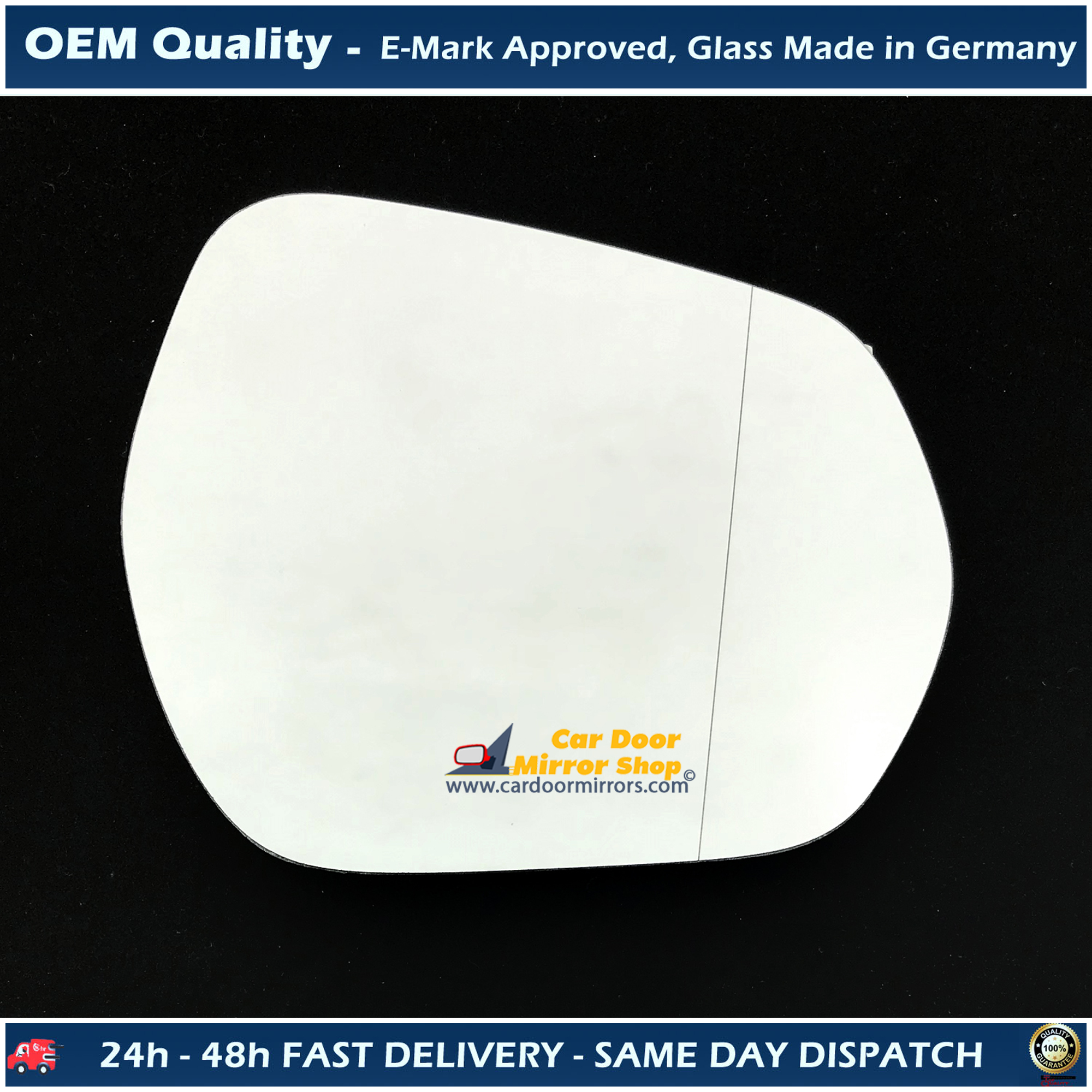Ford Fiesta Wing Mirror Glass RIGHT HAND ( UK Driver Side ) 2017 to 2020 – Wide Angle Wing Mirror