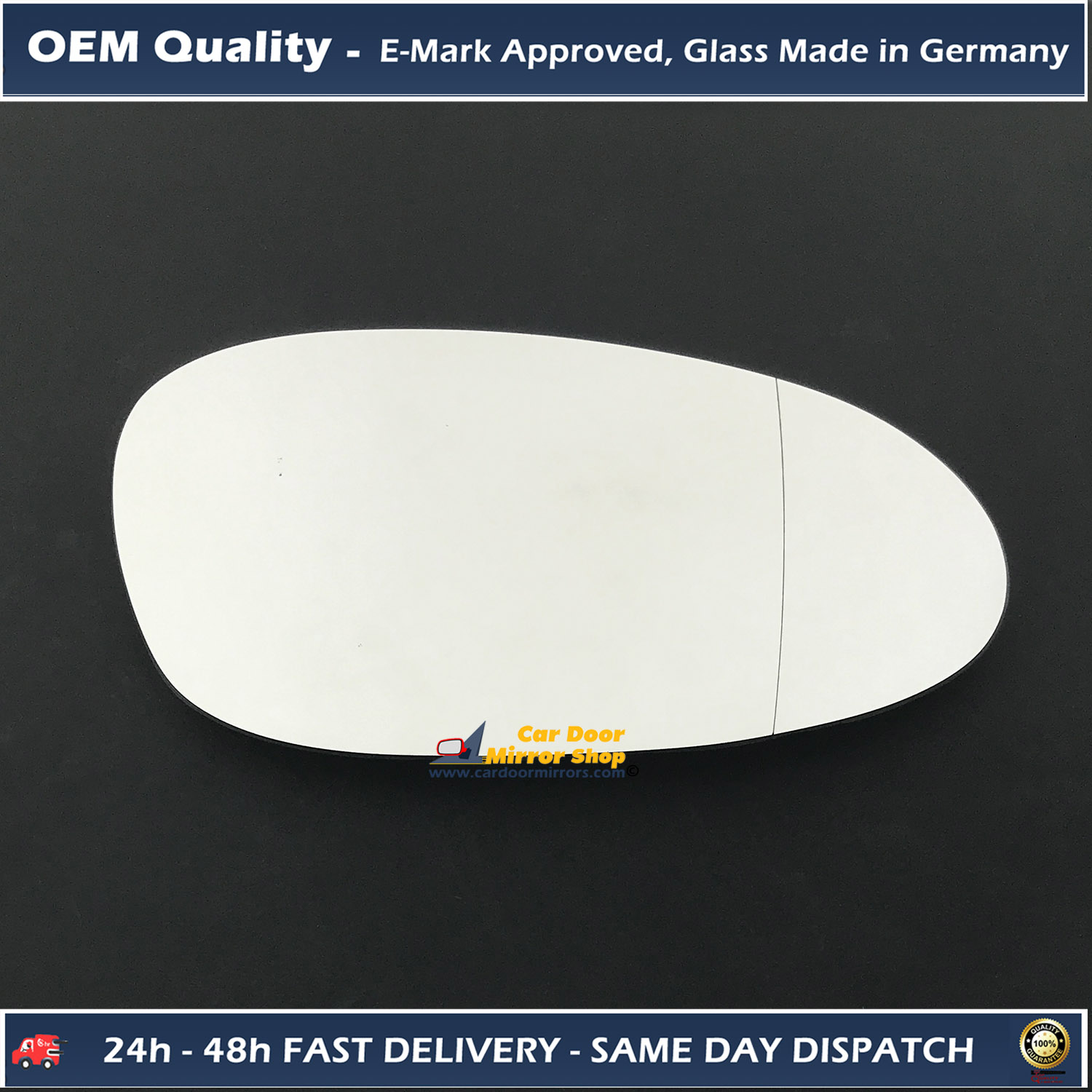 Porsche Cayman Wing Mirror Glass RIGHT HAND ( UK Driver Side ) 2005 to 2008 – Wide Angle Wing Mirror