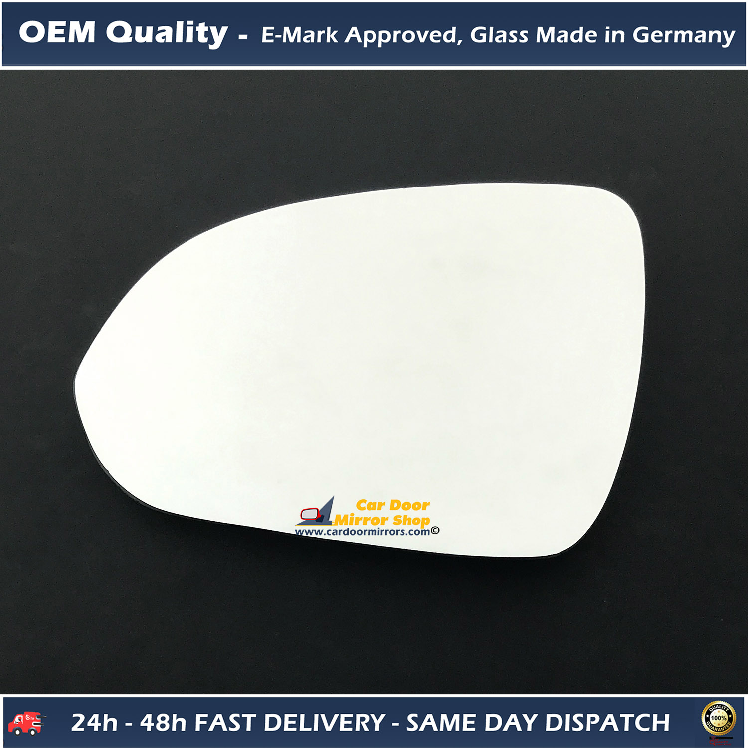 KIA Rio Wing Mirror Glass LEFT HAND ( UK Passenger Side ) 2017 to 2020 – Wide Angle Wing Mirror
