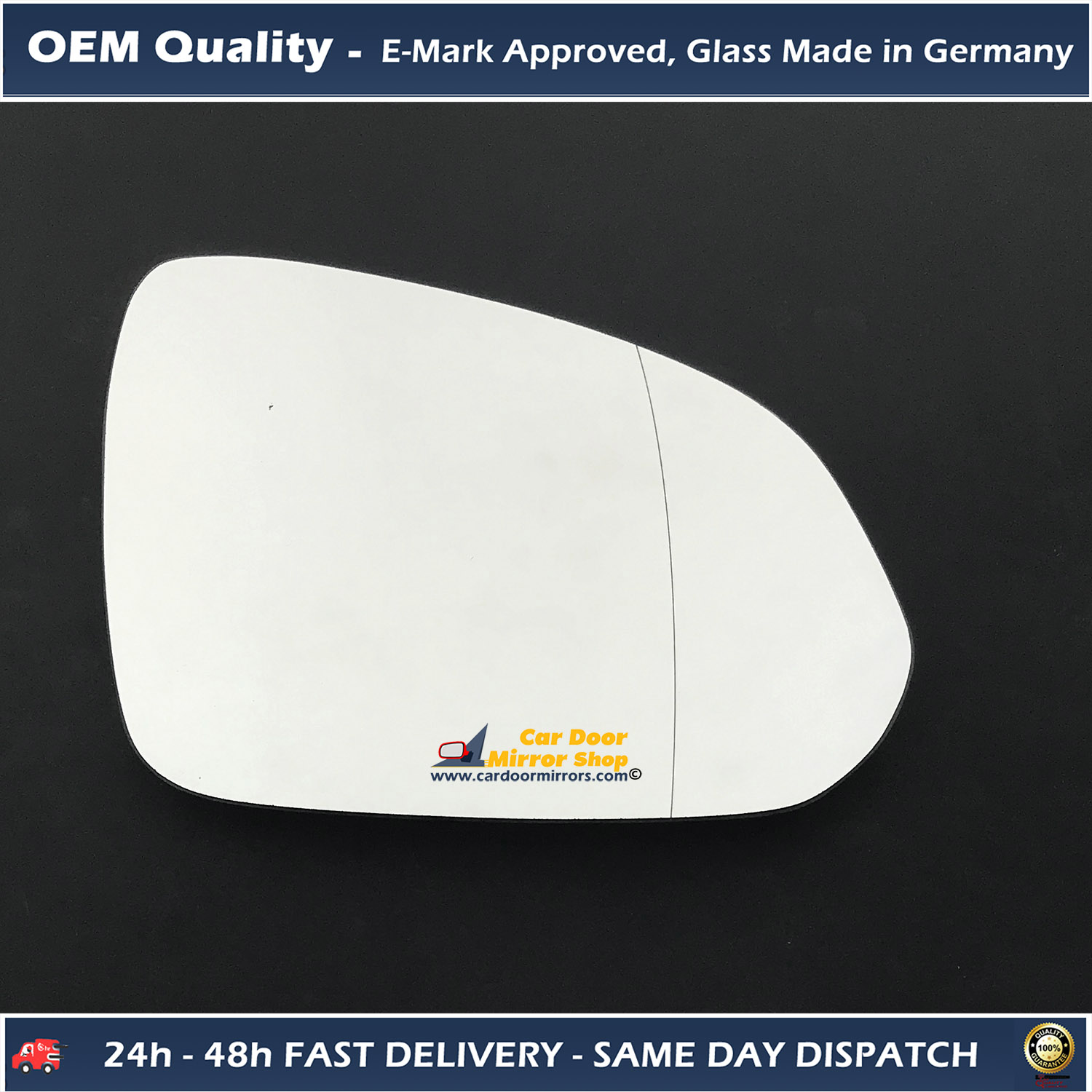 KIA Rio Wing Mirror Glass RIGHT HAND ( UK Driver Side ) 2017 to 2020 – Wide Angle Wing Mirror