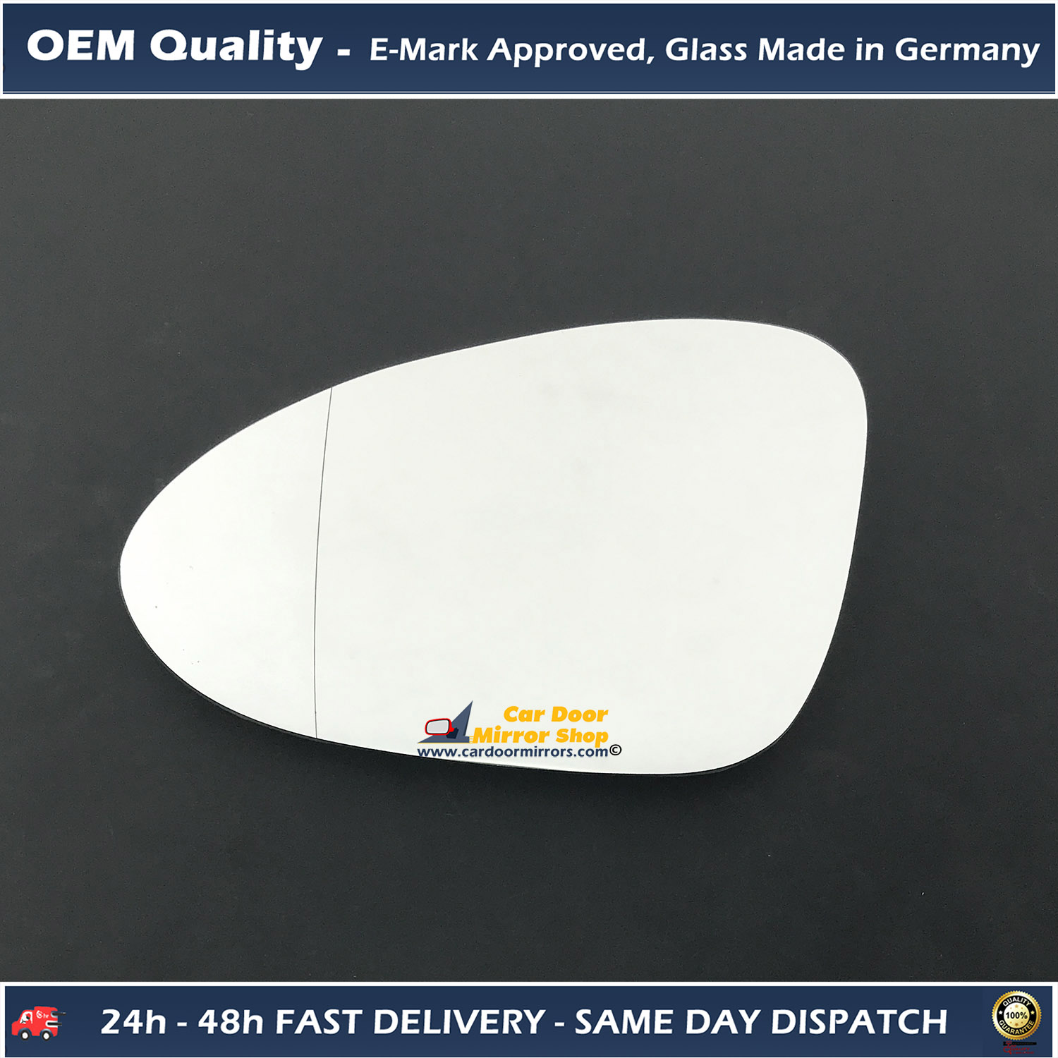 Porsche Renegade Wing Mirror Glass LEFT HAND ( UK Passenger Side ) 2014 to 2020 – Convex Wing Mirror