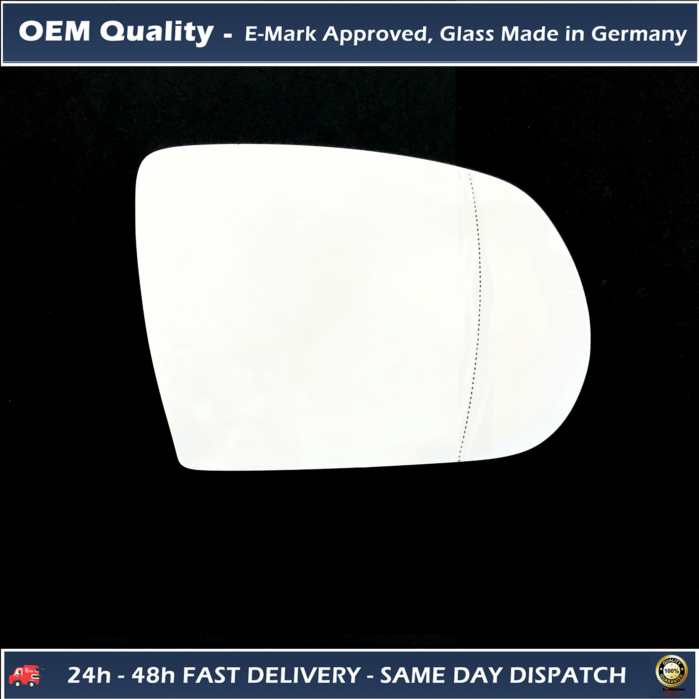JEEP Compass Wing Mirror Glass RIGHT HAND ( UK Driver Side ) 2017 to 2020 – Convex Wing Mirror