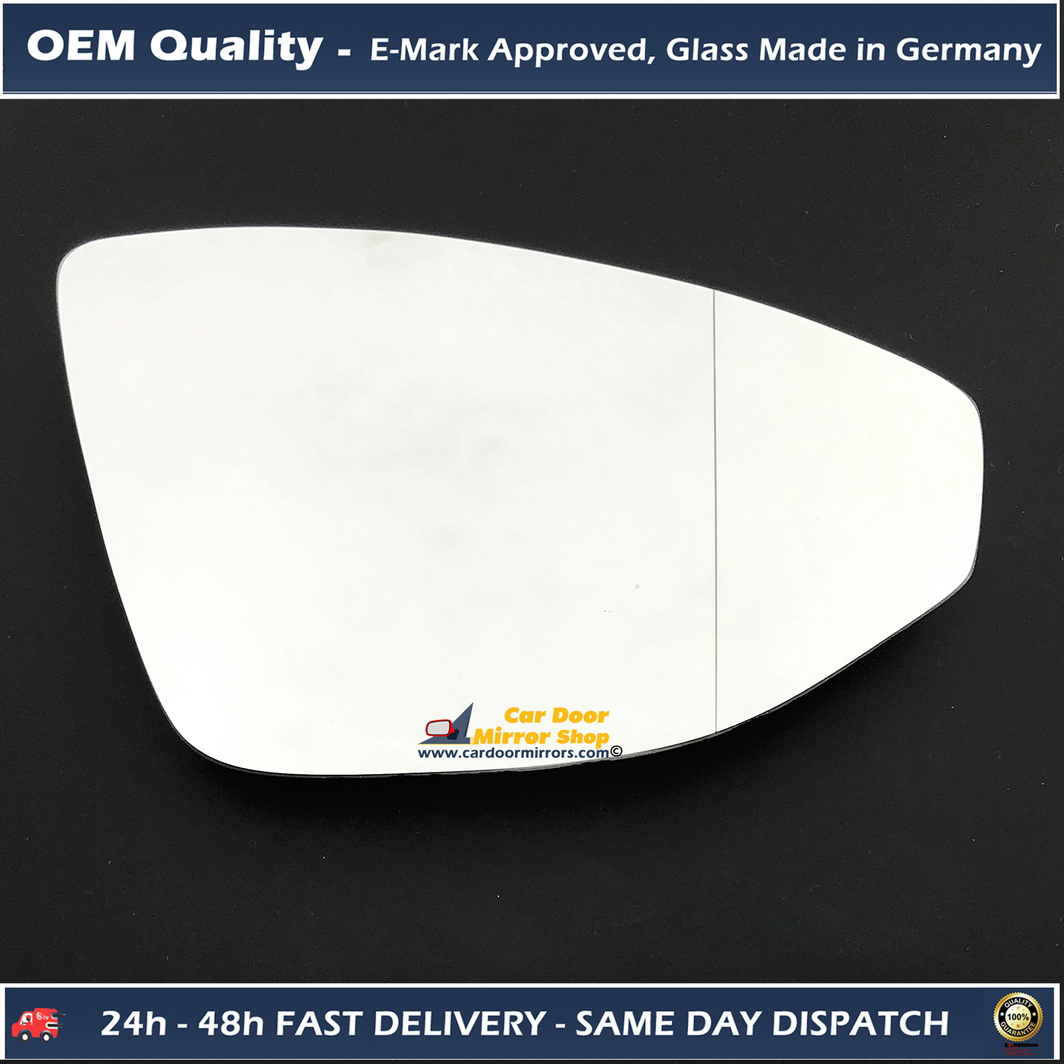 Audi A8 Wing Mirror Glass LEFT HAND ( UK Passenger Side ) 2018 to 2020 – Wide Angle Wing Mirror