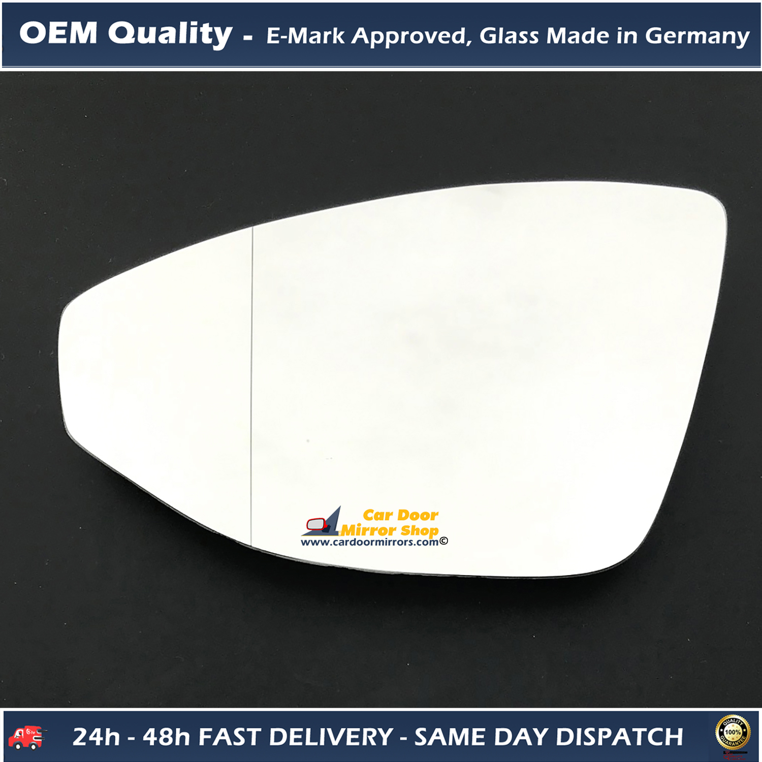 AUDI A7 Wing Mirror Glass RIGHT HAND ( UK Driver Side ) 2017 to 2020 – Wide Angle Wing Mirror
