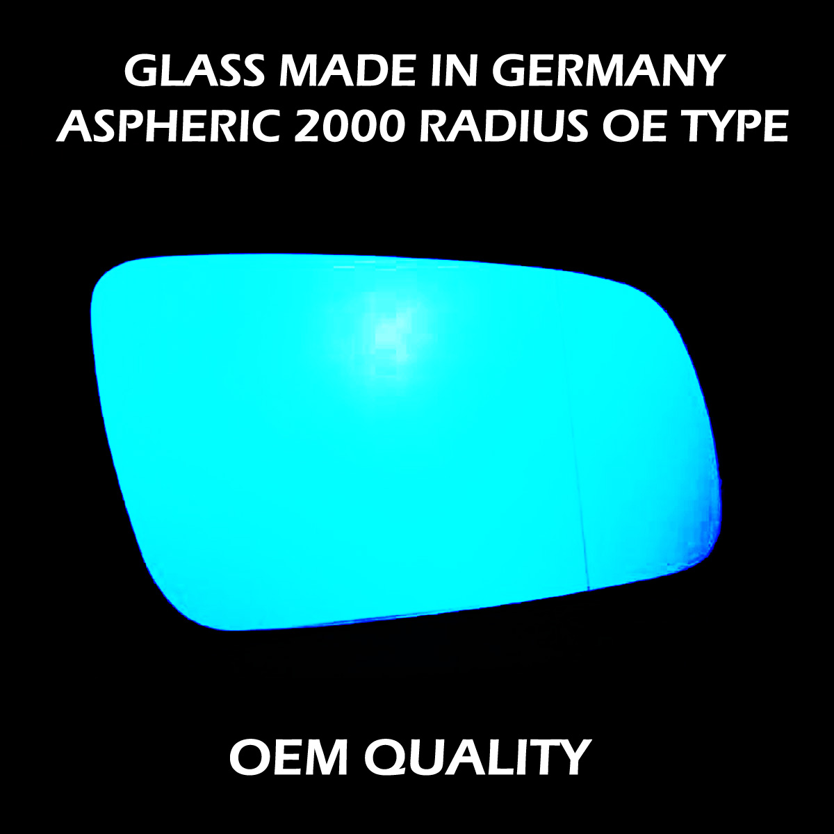Volkswagen Bora Wing Mirror Glass RIGHT HAND ( UK Driver Side ) 1998 to 2005 – Wide Angle Wing Mirror ( Blue Tinted )