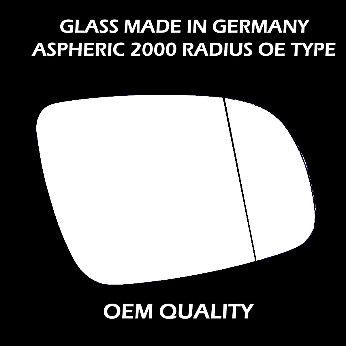 Volkswagen Lupo Wing Mirror Glass RIGHT HAND ( UK Driver Side ) 2006 to 2010 – Wide Angle Wing Mirror