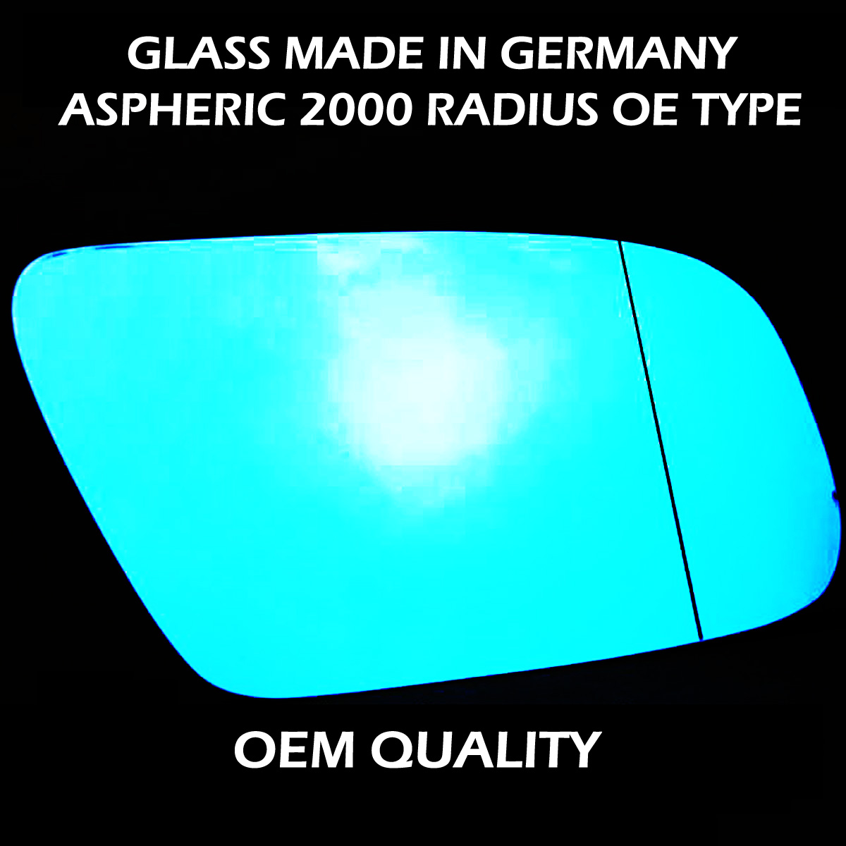 Audi A4 Wing Mirror Glass RIGHT HAND ( UK Driver Side ) 1999 to 2000 – Convex Wing Mirror ( Blue Tinted )