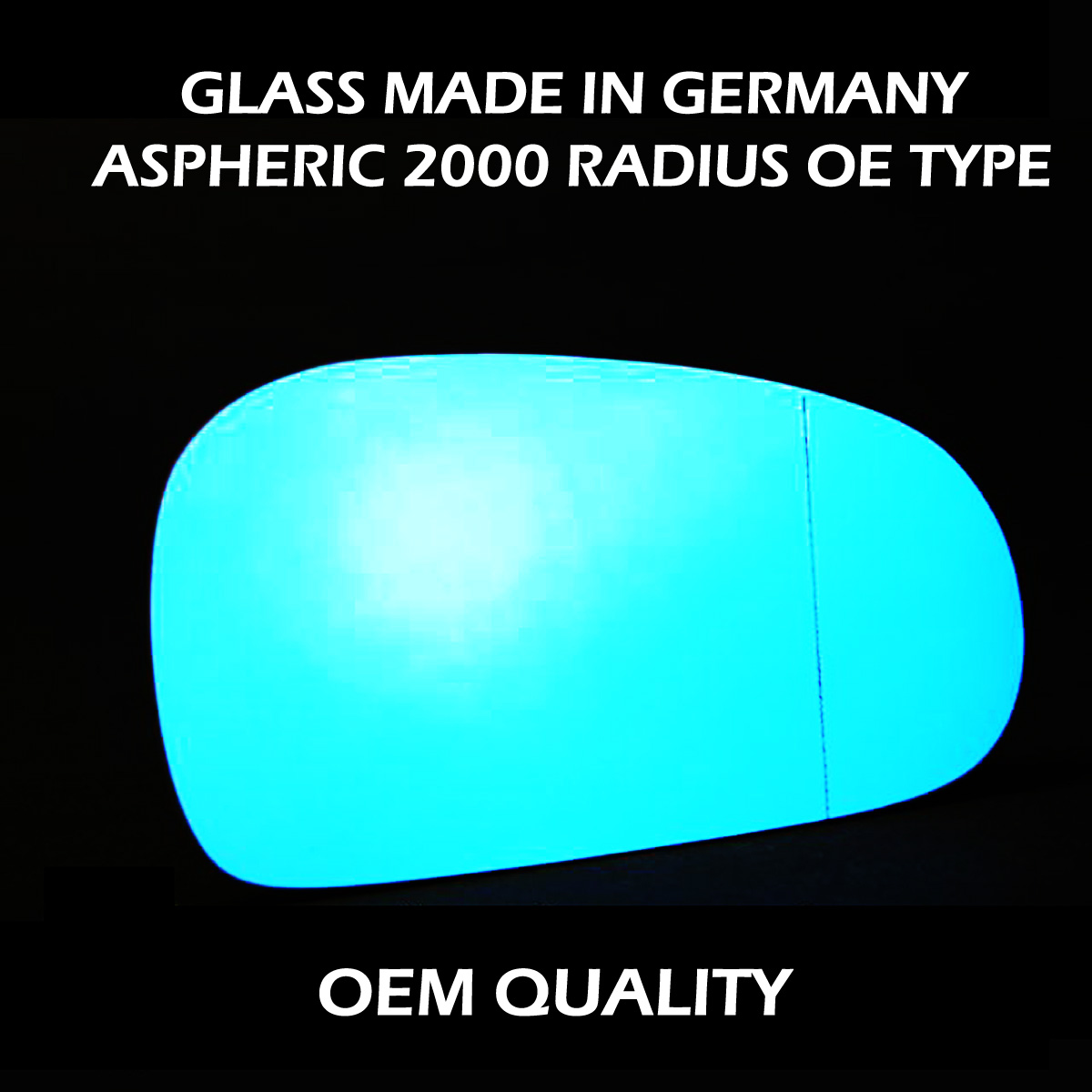 Audi TT Wing Mirror Glass RIGHT HAND ( UK Driver Side ) 1999 to 2006 – Wide Angle Wing Mirror ( Blue Tinted )