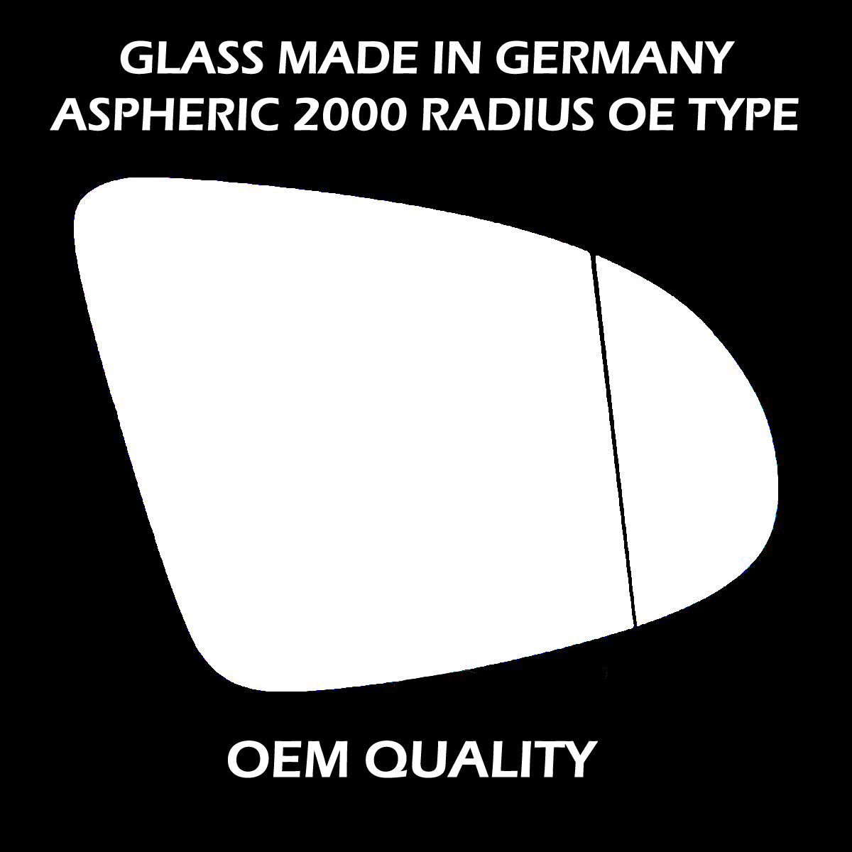 Audi A2 Wing Mirror Glass RIGHT HAND ( UK Driver Side ) 2000 to 2005 – Wide Angle Wing Mirror