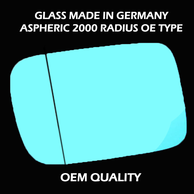 BMW 7 Series Wing Mirror Glass LEFT HAND ( UK Passenger Side ) 2001 to 2008 – Wide Angle Wing Mirror ( Blue Tinted )