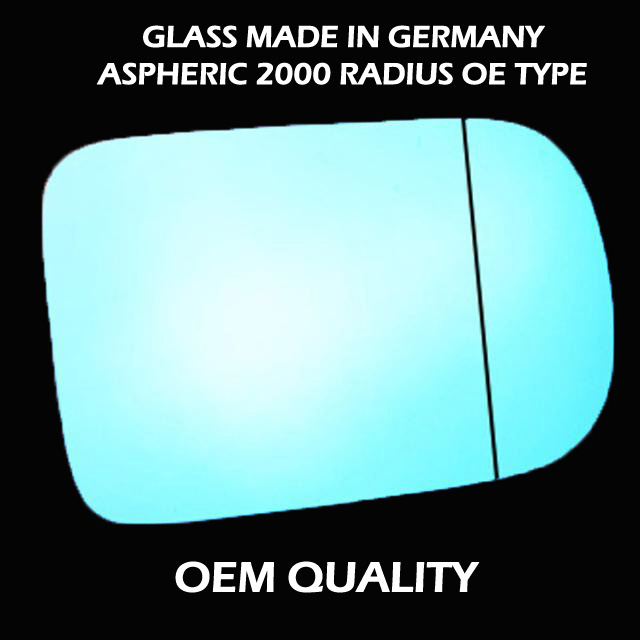 BMW 5 Series Wing Mirror Glass RIGHT HAND ( UK Driver Side ) 1996 to 2003 – Convex Wing Mirror ( Blue Tinted )
