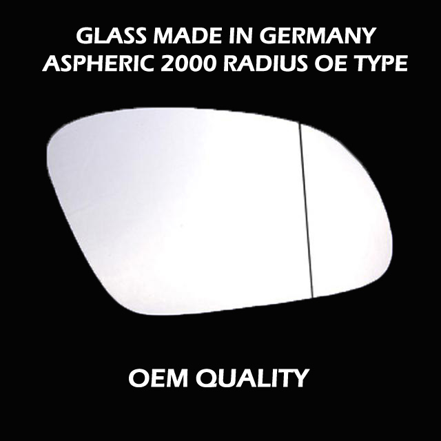 Volkswagen Beetle Wing Mirror Glass RIGHT HAND ( UK Driver Side ) 2001 MAY to 2010 – Wide Angle Wing Mirror