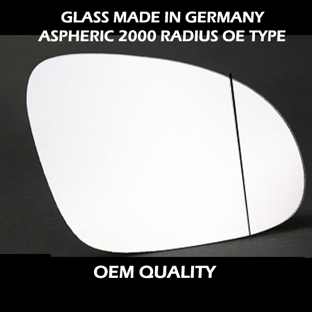 Volkswagen Golf Plus Wing Mirror Glass RIGHT HAND ( UK Driver Side ) 2004 to 2013  – Wide Angle Wing Mirror