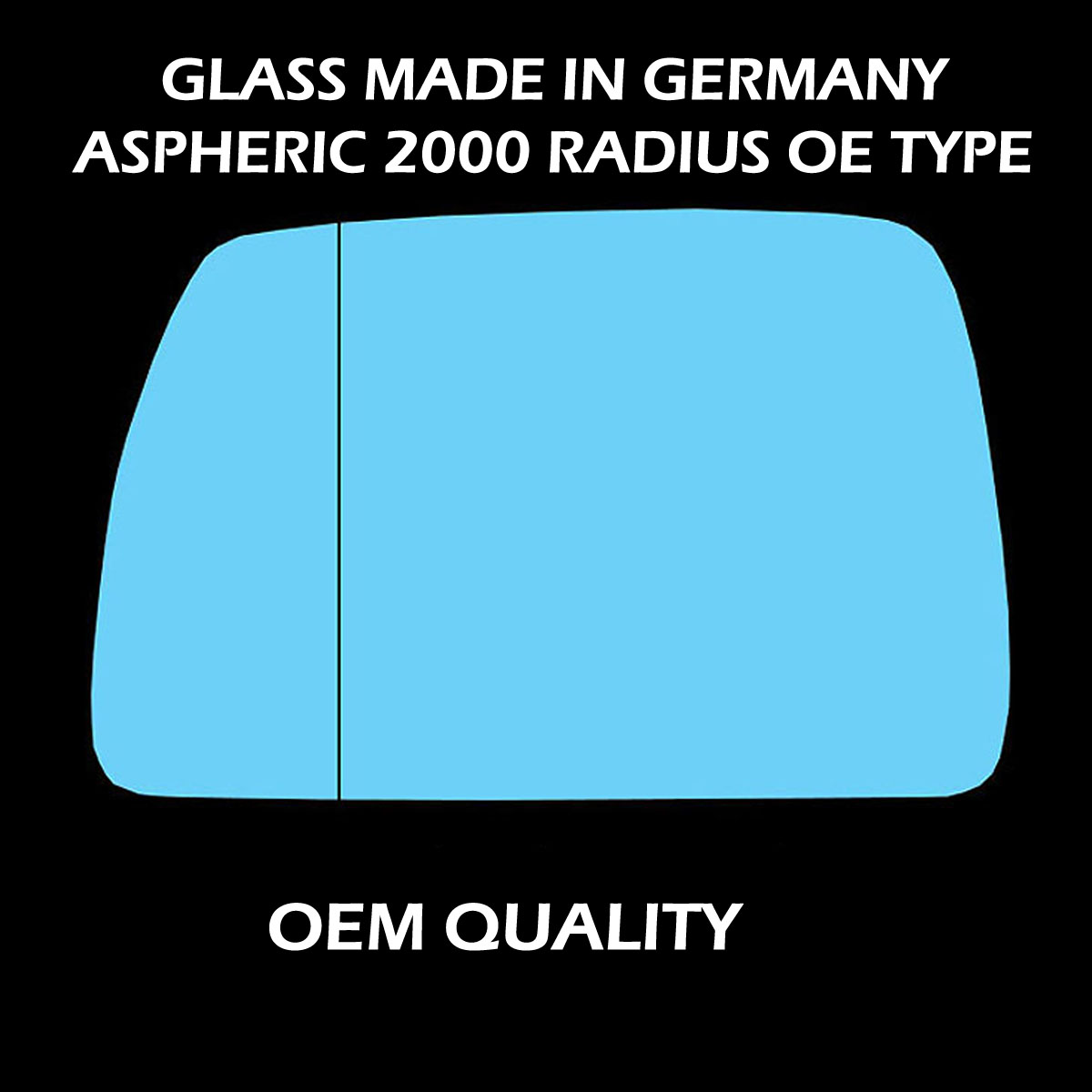 BMW X3 Wing Mirror Glass LEFT HAND ( UK Passenger Side ) 2004 to 2010  – Wide Angle Wing Mirror ( Blue Tinted )