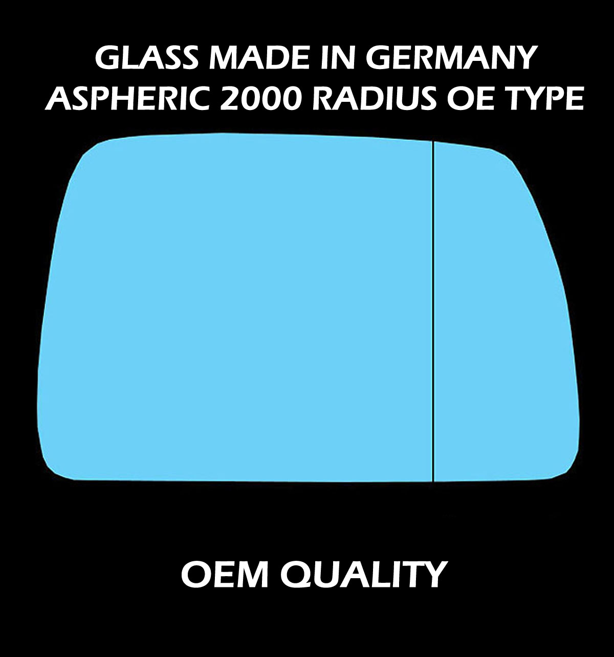 BMW X3 Wing Mirror Glass RIGHT HAND ( UK Driver Side ) 2004 to 2010  – Wide Angle Wing Mirror ( Blue Tinted )