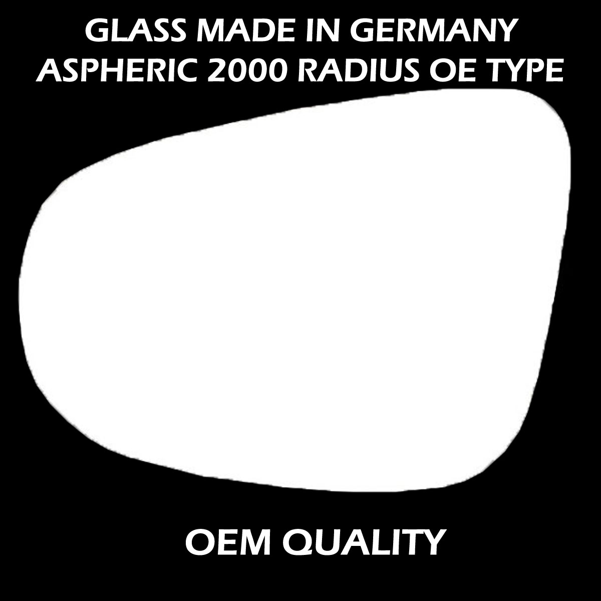 Volkswagen Golf Cabriolet Wing Mirror Glass LEFT HAND ( UK Passenger Side ) 2012 to 2016 MAY – Convex Wing Mirror