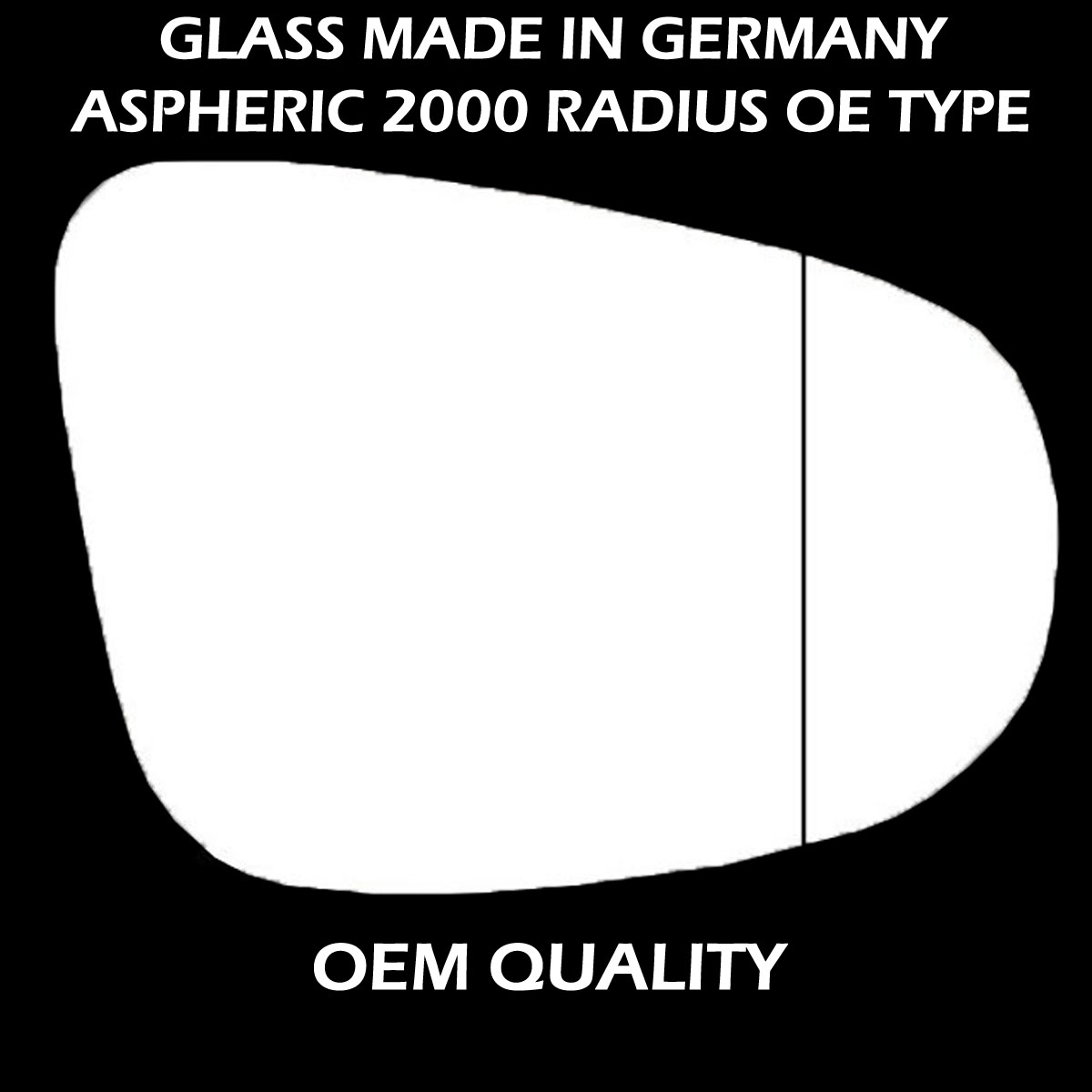 Volkswagen Golf Cabriolet Wing Mirror Glass RIGHT HAND ( UK Driver Side ) 2012 to 2016 MAY – Wide Angle Wing Mirror