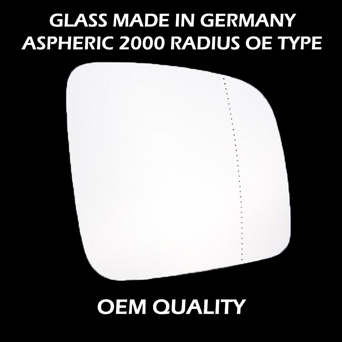 Volkswagen Caddy Wing Mirror Glass RIGHT HAND ( UK Driver Side ) 2004 to 2016 – Wide Angle Wing Mirror