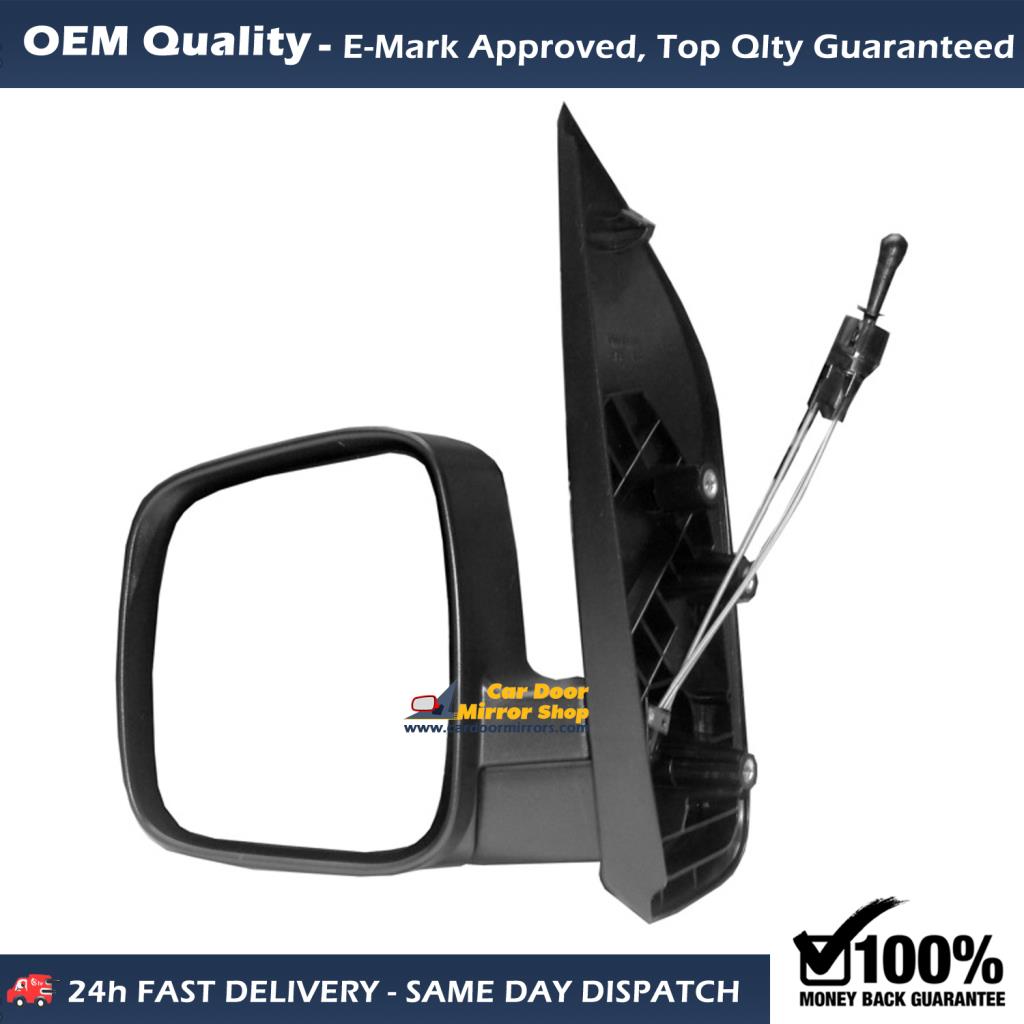 Peugeot Bipper Complete Wing Mirror Unit LEFT HAND ( UK Passenger Side ) 2008 to 2018 – MANUAL Wing Mirror Unit