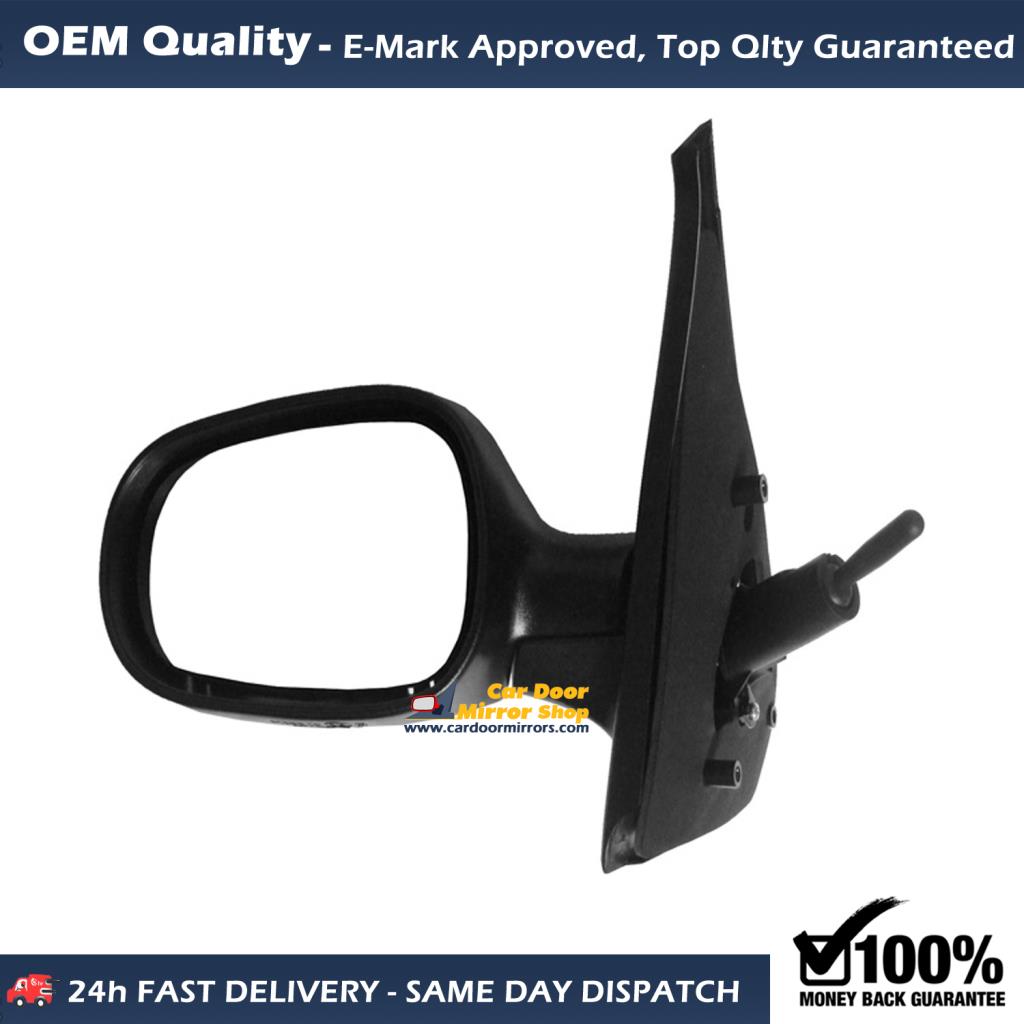 Renault Clio Complete Wing Mirror Unit LEFT HAND ( UK Passenger Side ) 1998 to 2009 [ MK II ] – Manual Cable Control Wing Mirror Unit ( Primed )