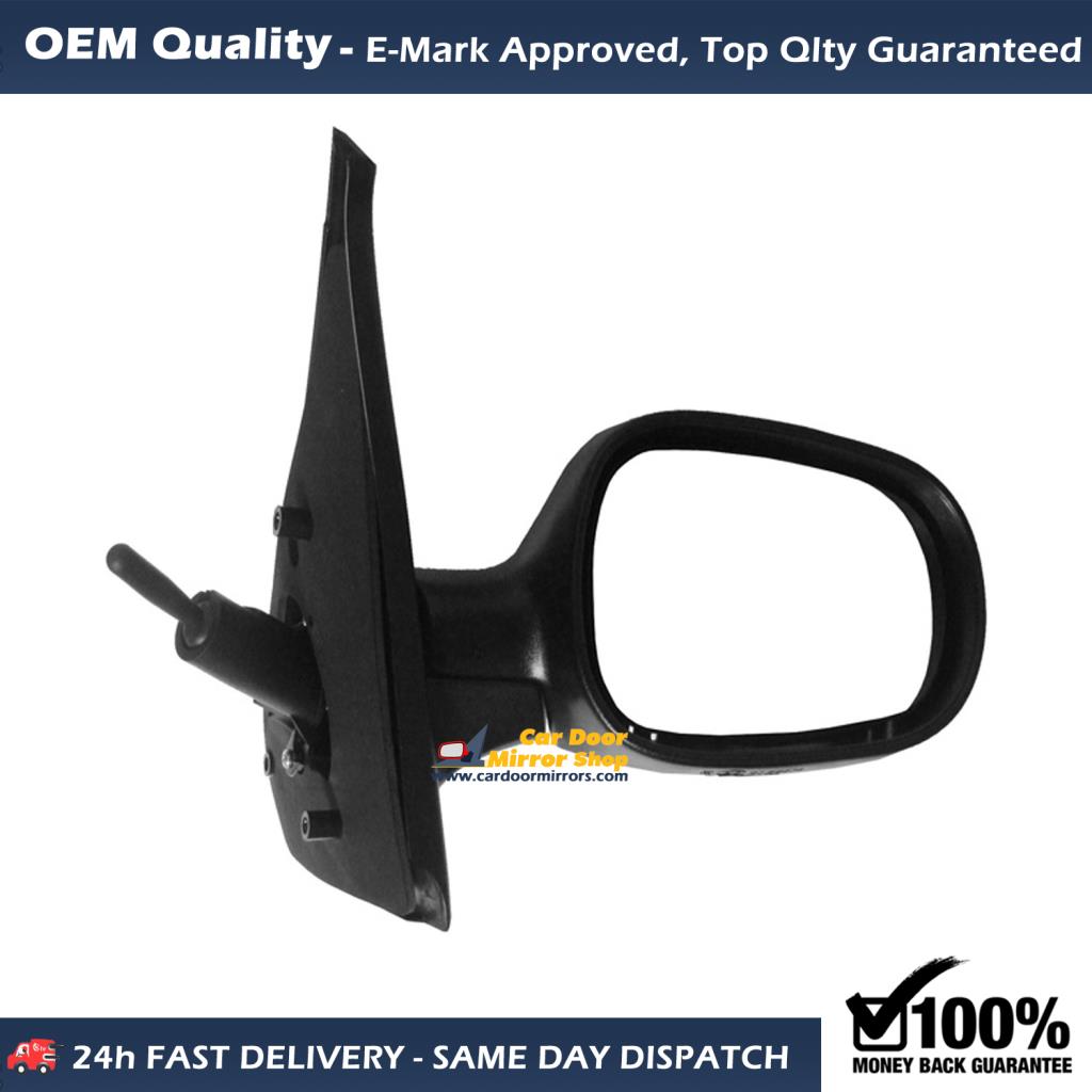 Renault Clio Complete Wing Mirror Unit RIGHT HAND ( UK Driver Side ) 1998 to 2009 [ MK II ] – Manual Cable Control Wing Mirror Unit ( Primed )