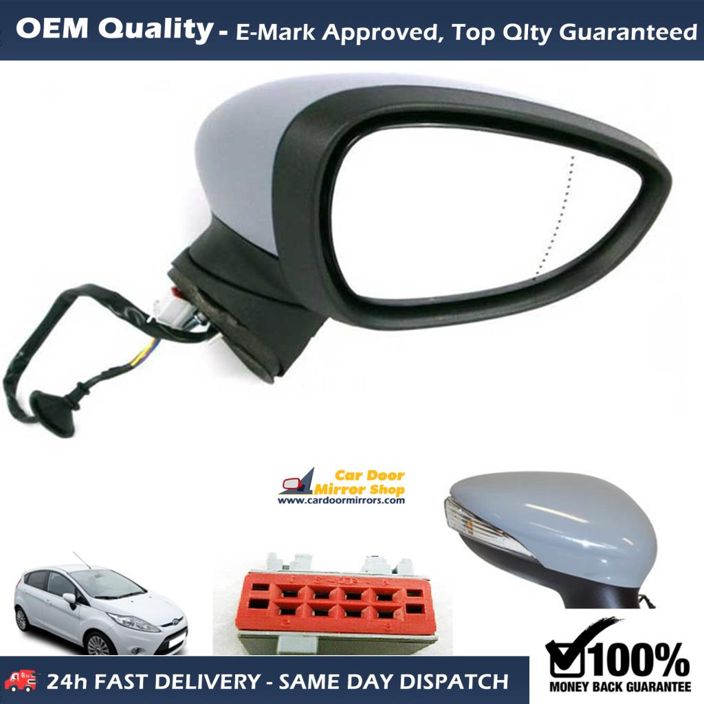 Ford Fiesta Complete Wing Mirror Unit LEFT HAND ( UK Passenger Side ) 2013 to 2017 – Electric Wing Mirror Unit ( Primed )