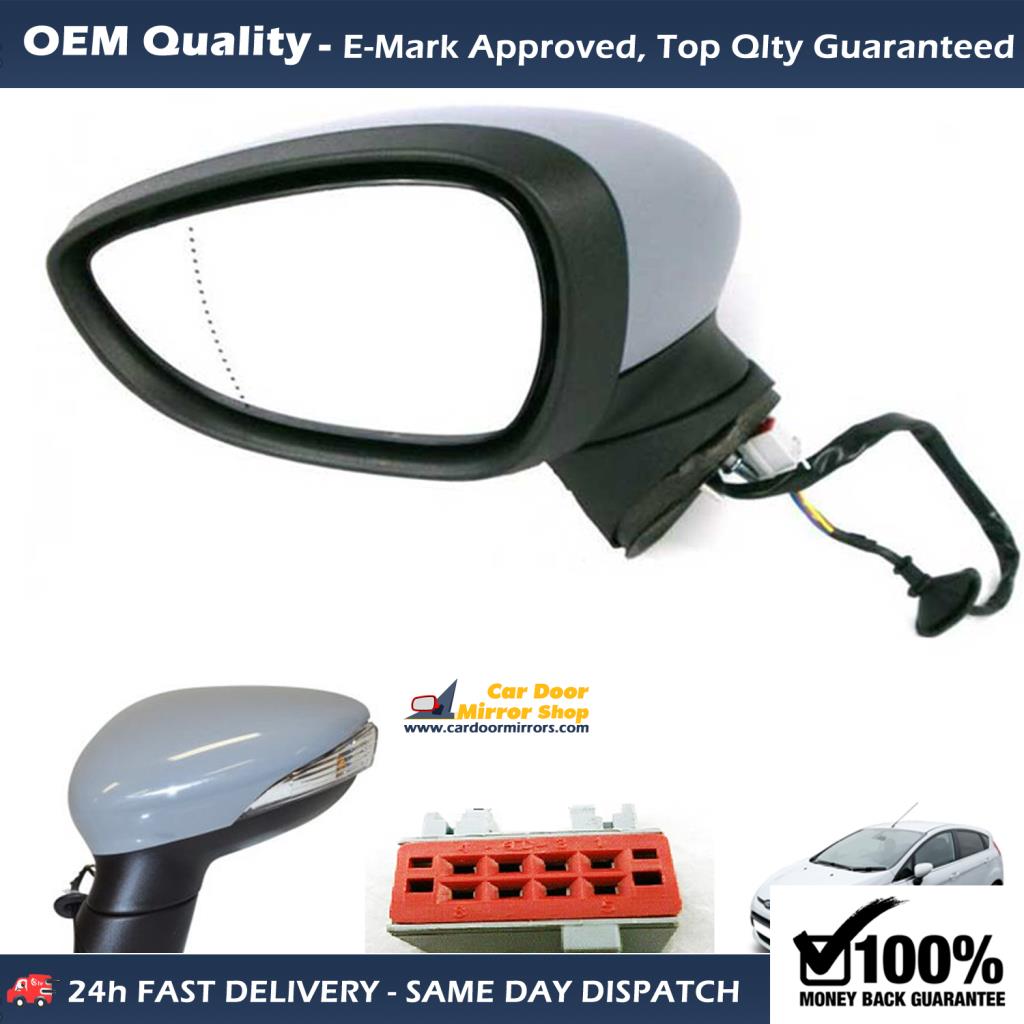 Ford Fiesta Complete Wing Mirror Unit RIGHT HAND ( UK Driver Side ) 2013 to 2017 – Electric Wing Mirror Unit ( Primed )