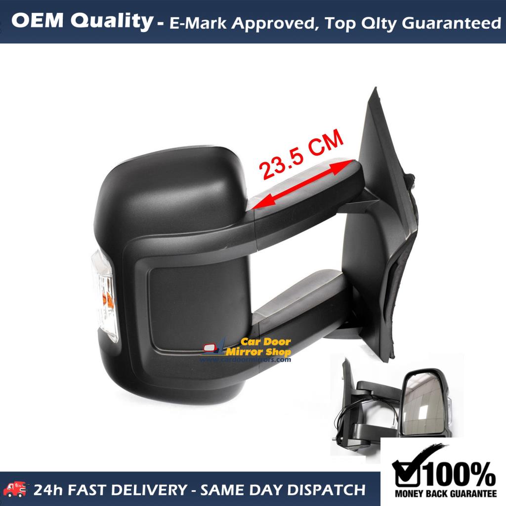 FIAT Ducato Complete Wing Mirror Unit RIGHT HAND ( UK Driver Side ) 2006 to 2021 – Electric Wing Mirror Unit ( Long Arm )
