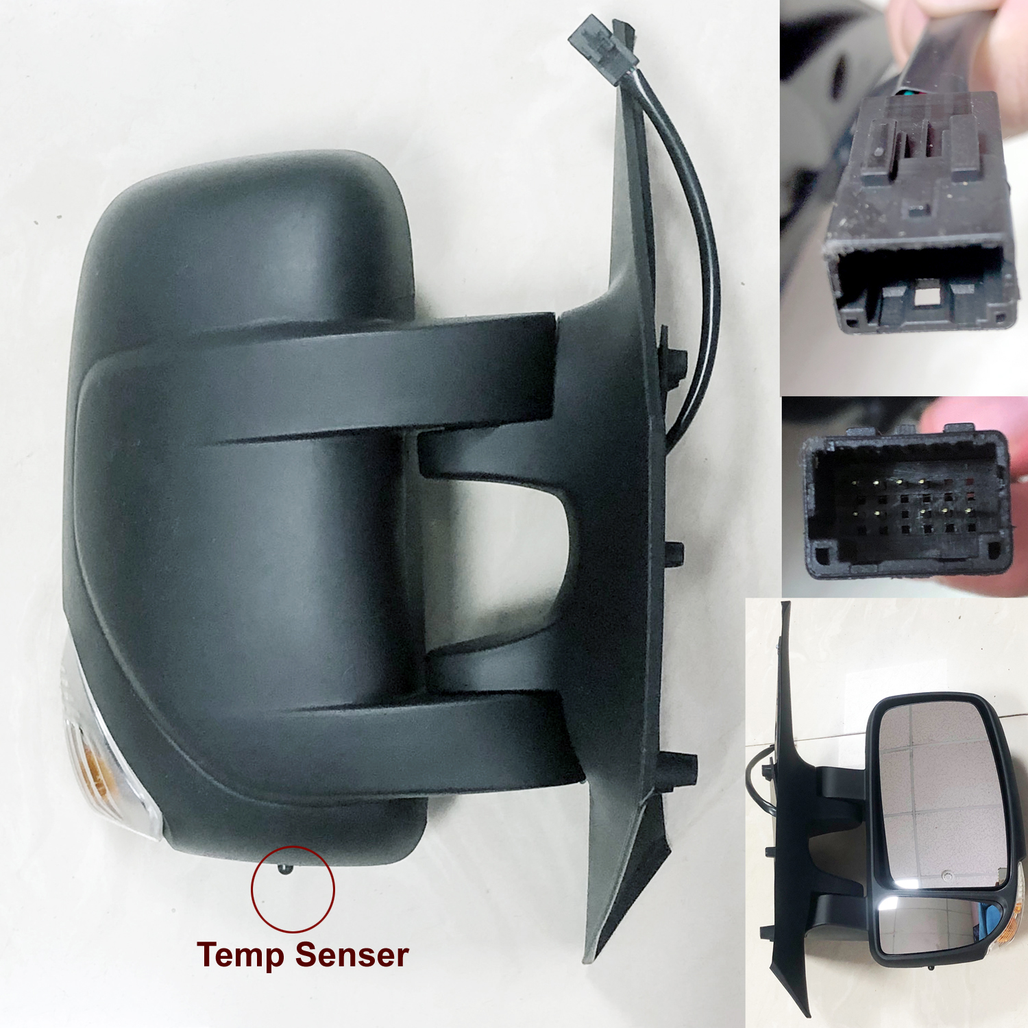 Renault Master Complete Wing Mirror Unit RIGHT HAND ( UK Driver Side ) 2011 to 2020 – ELECTRIC Wing Mirror Unit ( SHORT Arm, With TEMP Senser )