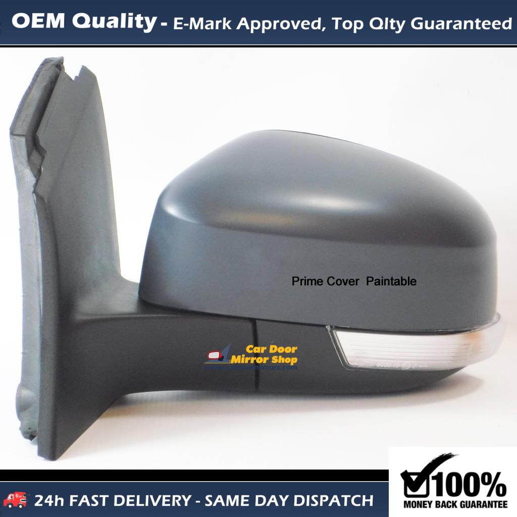 Ford Focus Complete Wing Mirror Unit LEFT HAND ( UK Passenger Side ) 2012 to 2017 – Electric Wing Mirror Unit Primed ( Power Folding )