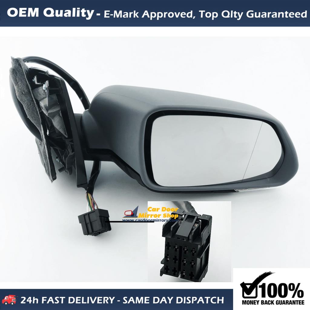 Volkswagen Polo Complete Wing Mirror Unit RIGHT HAND ( UK Driver Side ) 2005 to 2010 ( MK4 Facelift ) – Electric Wing Mirror Unit ( Primed )