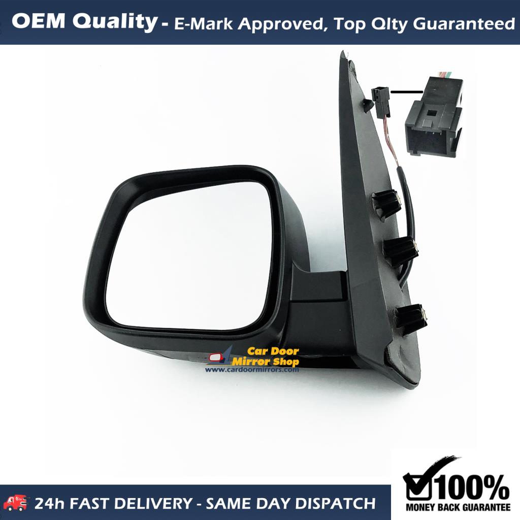 FIAT Fiorino Complete Wing Mirror Unit LEFT HAND ( UK Passenger Side ) 2008 to 2018 – Electric Wing Mirror Unit