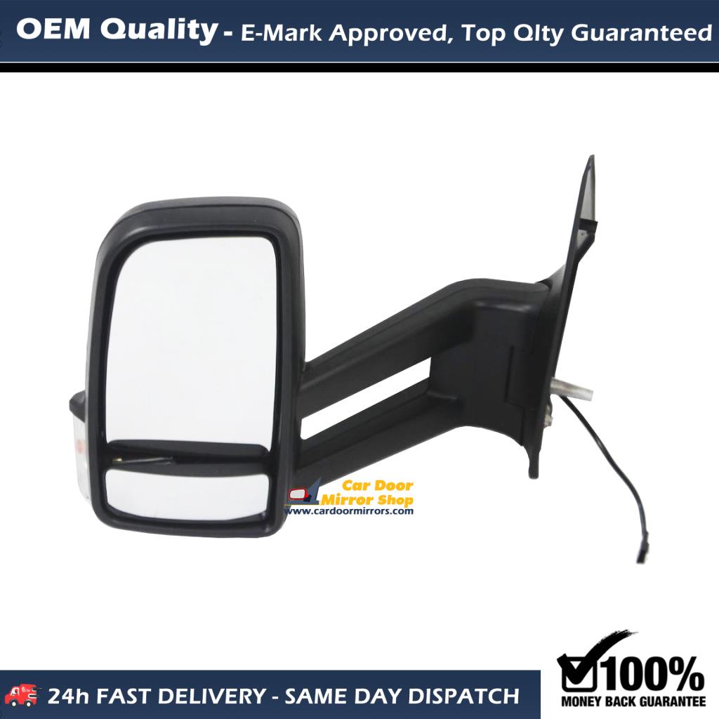 Volkswagen Crafter  Complete Wing Mirror Unit LEFT HAND ( UK Passenger Side ) 2007 to 2016 ( With Indicator ) – Electric Wing Mirror Unit ( Long Arm )