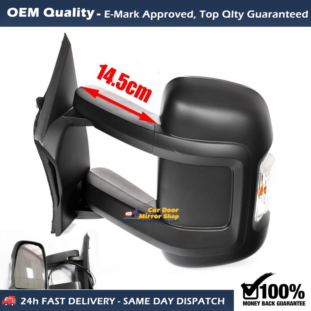 Citroen Relay Complete Wing Mirror Unit LEFT HAND ( UK Passenger Side ) 2006 to 2021 – Electric Wing Mirror Unit ( Medium Arm )