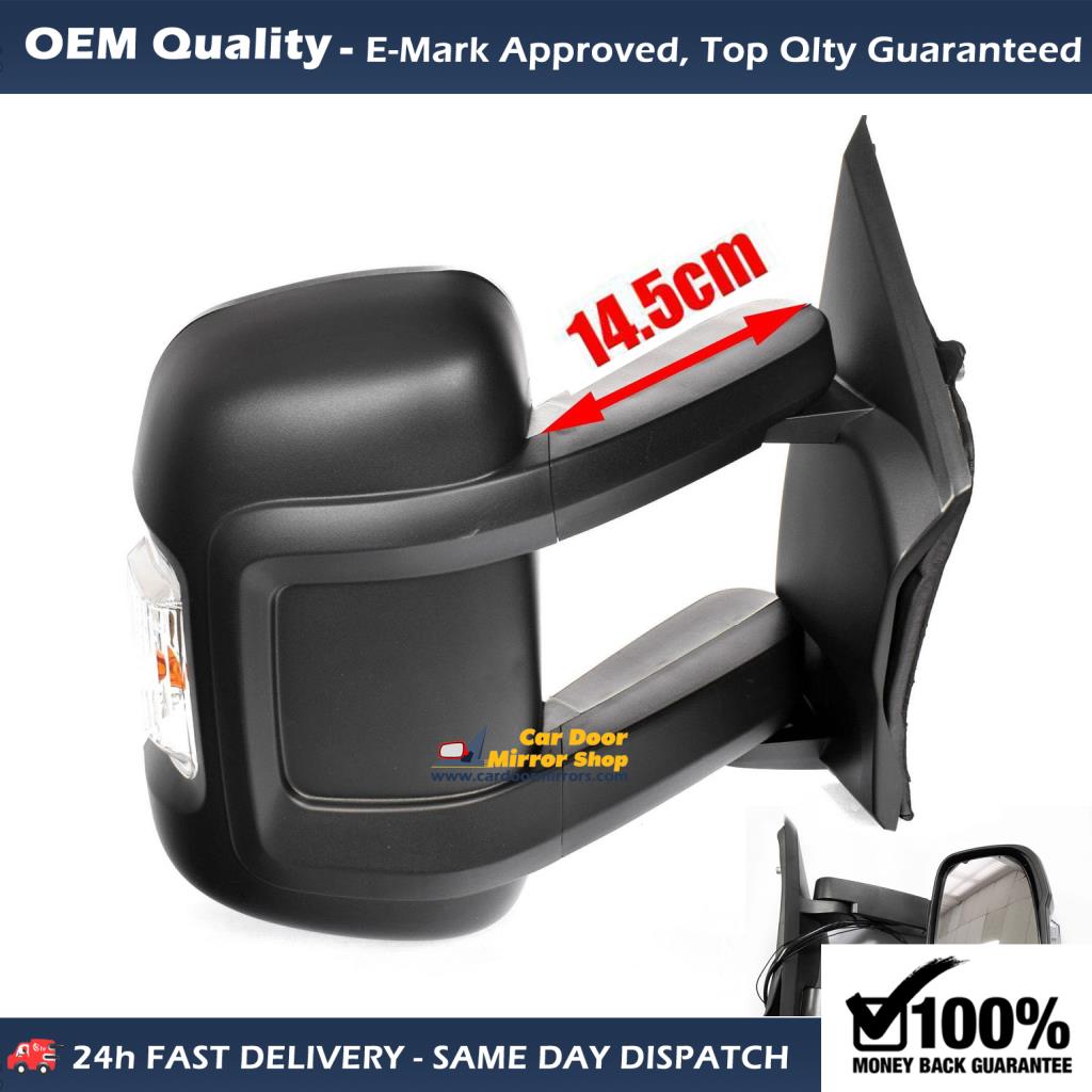 Citroen Relay Complete Wing Mirror Unit RIGHT HAND ( UK Driver Side ) 2006 to 2021 – Electric Wing Mirror Unit ( Medium Arm )