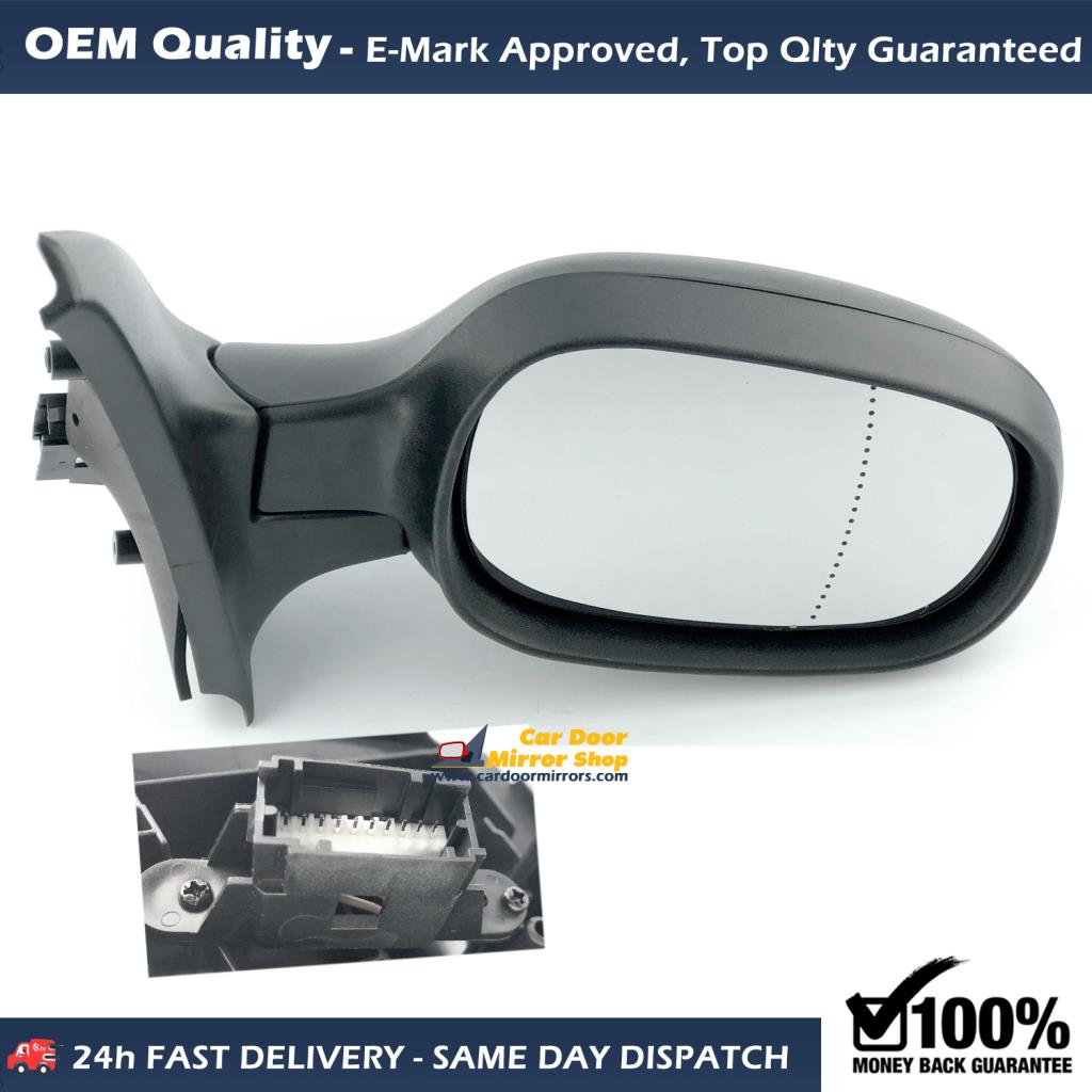 Renault Clio Complete Wing Mirror Unit RIGHT HAND ( UK Driver Side ) 1998 to 2009 [ MK II ] – Electric Wing Mirror Unit