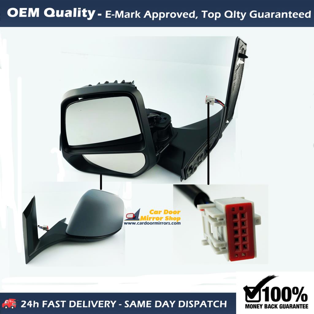 Ford Transit Connect Complete Wing Mirror Unit LEFT HAND ( UK Passenger Side ) 2014 to 2018 – Electric Wing Mirror Unit ( Power Folding )