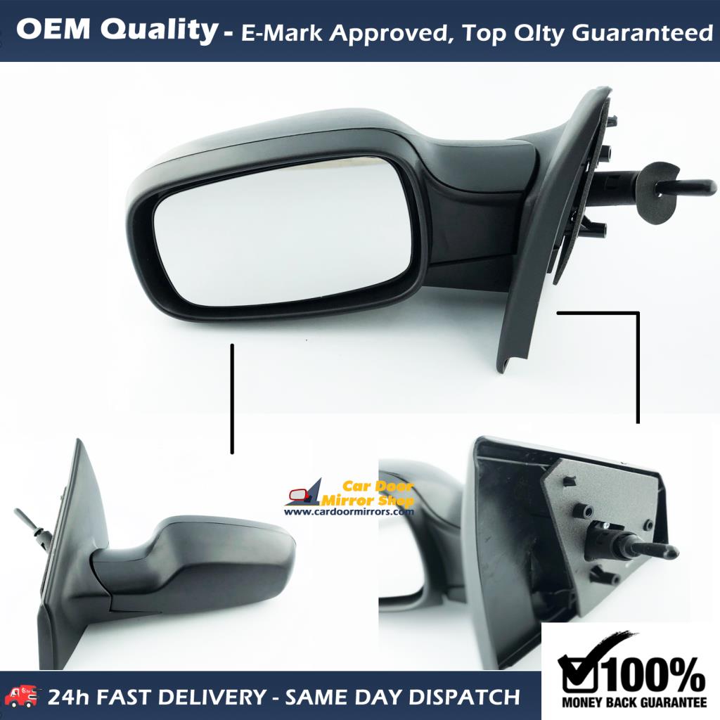 Renault Clio Complete Wing Mirror Unit LEFT HAND ( UK Passenger Side ) 2005 to 2009 [ MK III ] – MANUAL Wing Mirror Unit