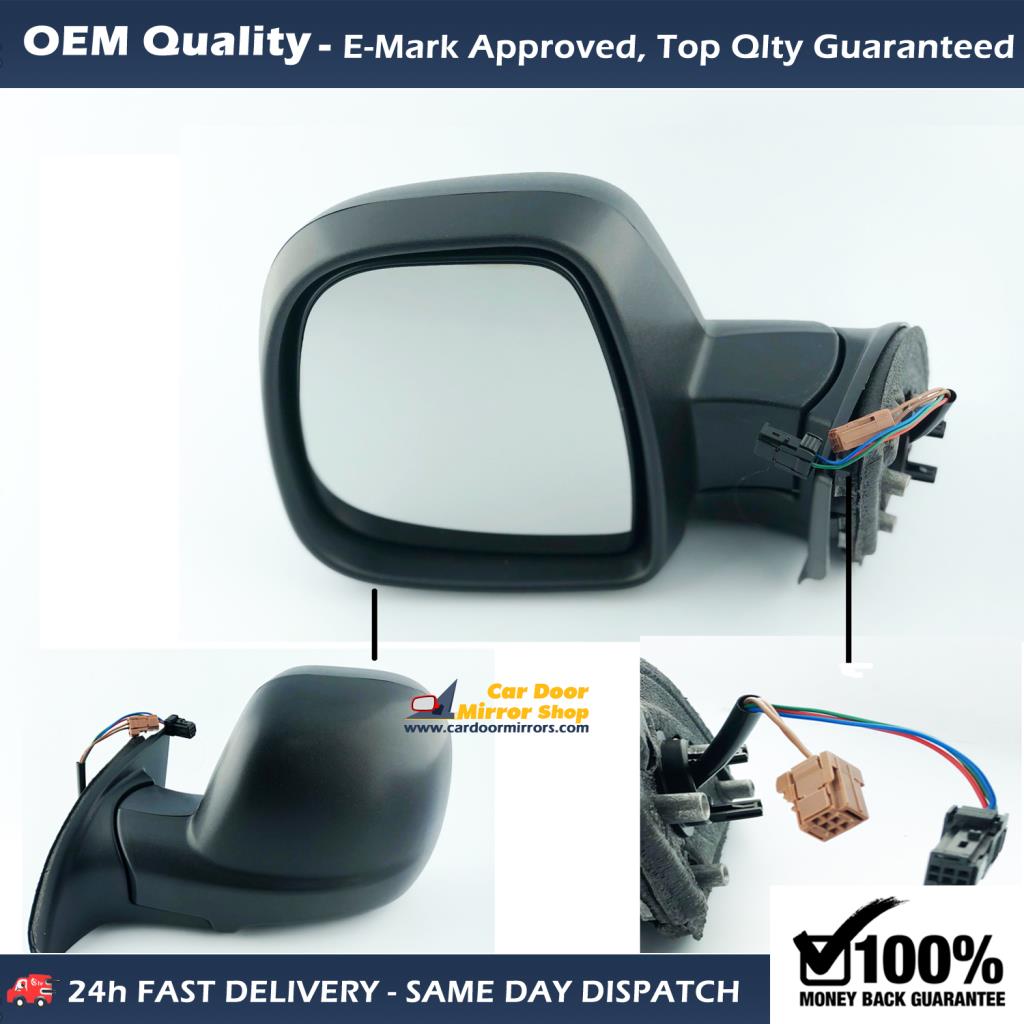Citroen Berlingo Complete Wing Mirror Unit LEFT HAND ( UK Passenger Side ) 2012 to 2019 – Electric Wing Mirror Unit <b Style = 'color:red'>( Fits MK 2 (2012-2019)) </b>
