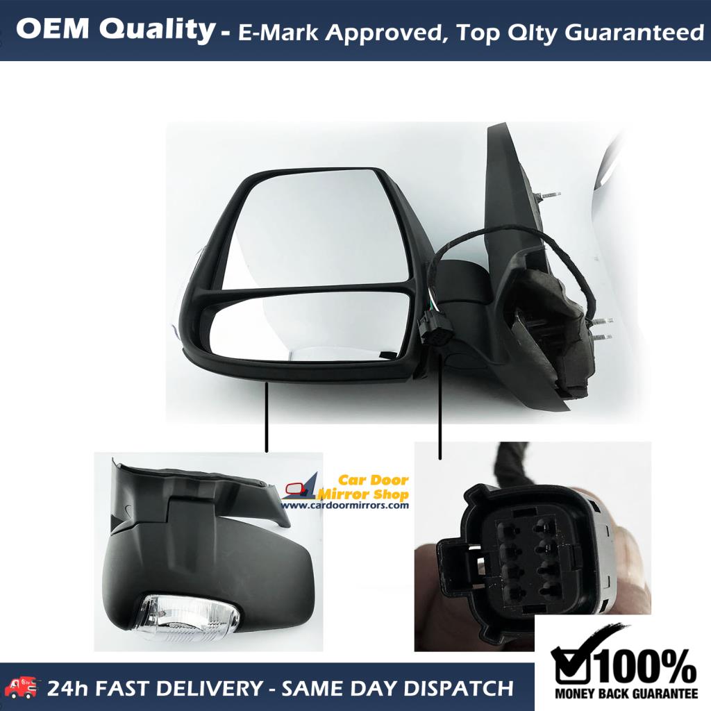 Ford Transit Complete Wing Mirror Unit LEFT HAND ( UK Passenger Side ) 2014 to 2020 – Electric Wing Mirror Unit ( Short Arm )