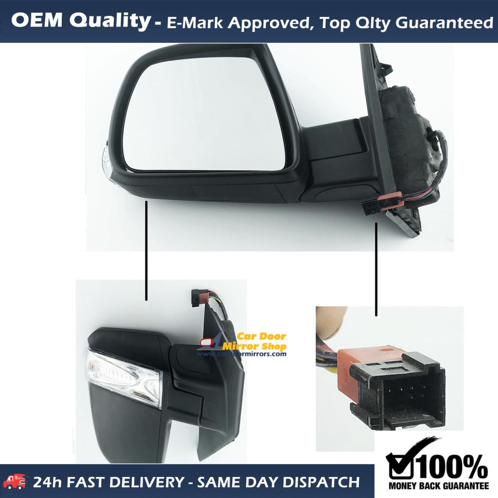 FIAT Doblo Complete Wing Mirror Unit LEFT HAND ( UK Passenger Side ) 2009 to 2020 – Electric Wing Mirror Unit ( Single Glass )