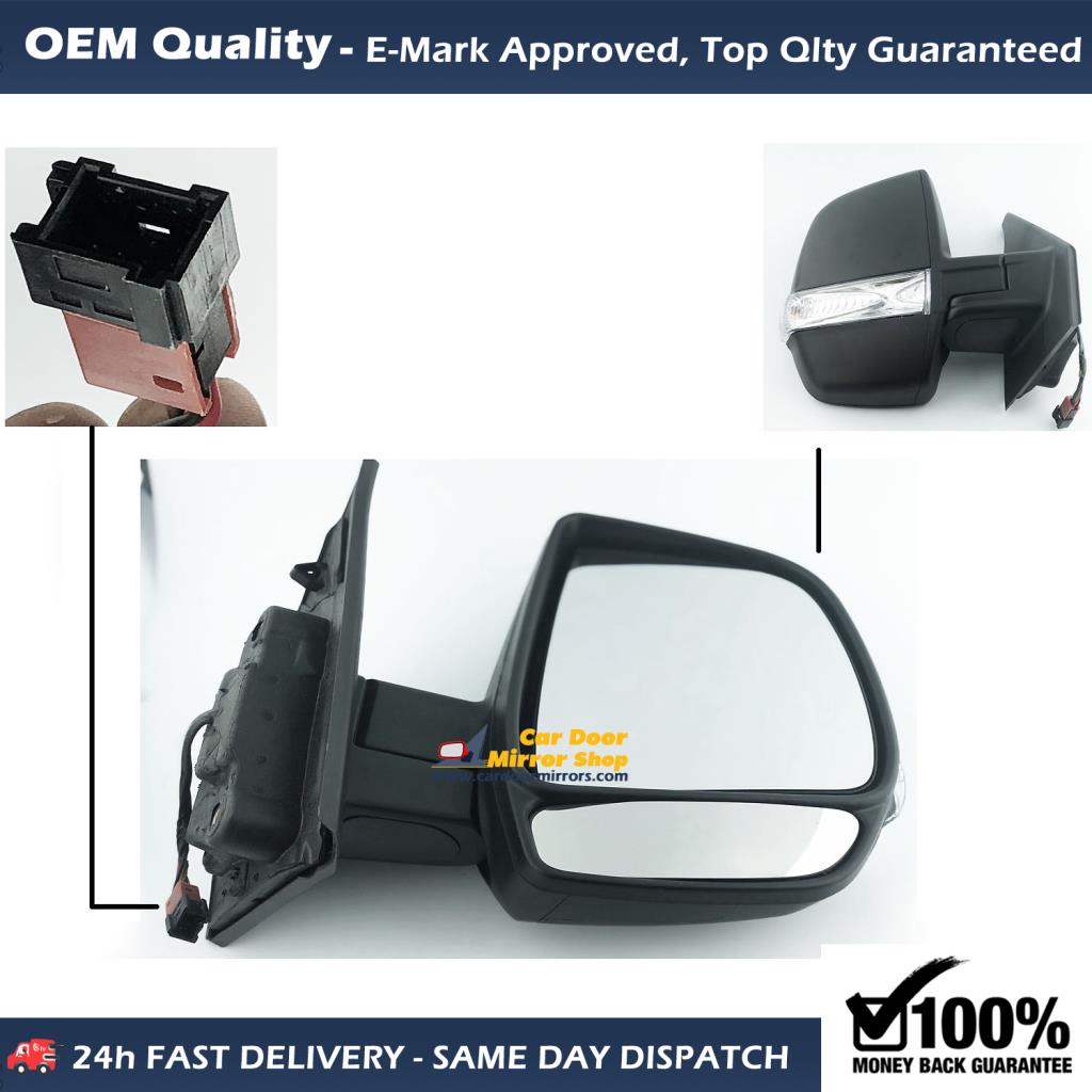 FIAT Doblo Complete Wing Mirror Unit LEFT HAND ( UK Passenger Side ) 2009 to 2020 – Electric Wing Mirror Unit ( Twin Glass )