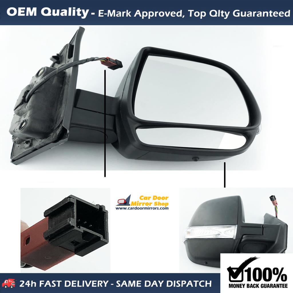 FIAT Doblo Complete Wing Mirror Unit RIGHT HAND ( UK Driver Side ) 2009 to 2020 – Electric Wing Mirror Unit ( Twin Glass )