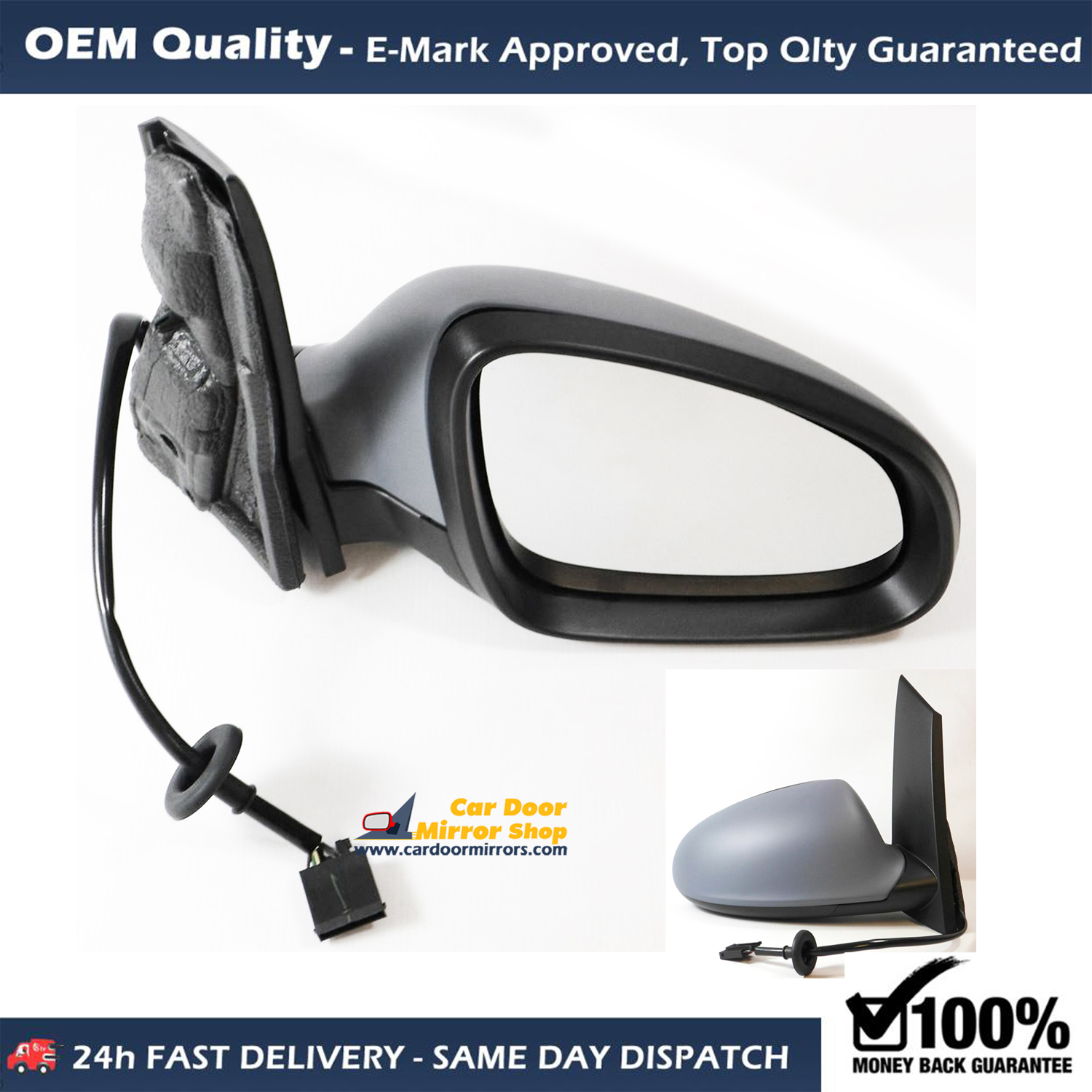 Vauxhall Astra Complete Wing Mirror Unit LEFT HAND ( UK Passenger Side ) 2010 to 2016 – Electric Wing Mirror Unit ( Prime )
