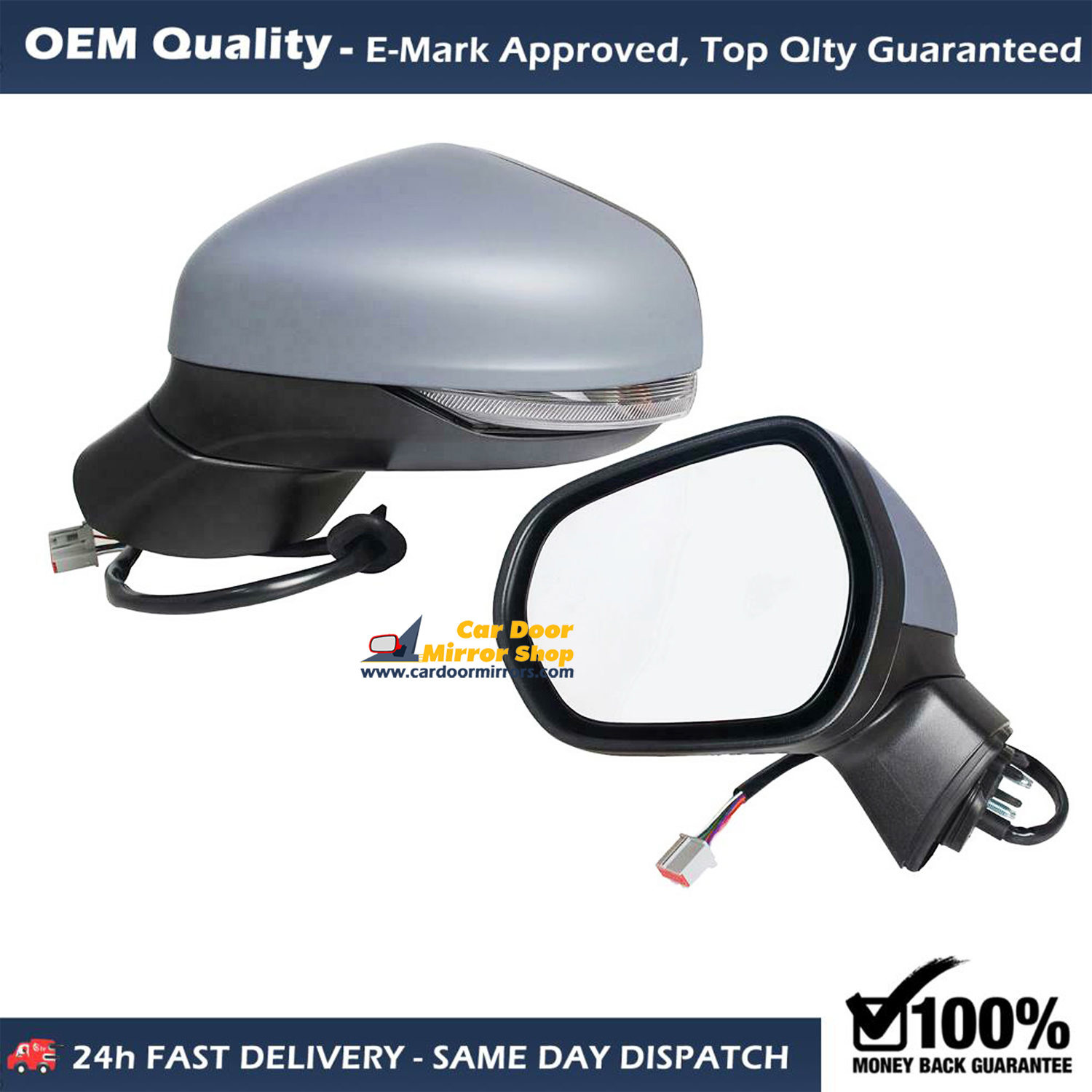 Ford Fiesta Complete Wing Mirror Unit LEFT HAND ( UK Passenger Side ) 2017 to 2020 – Electric Wing Mirror Unit