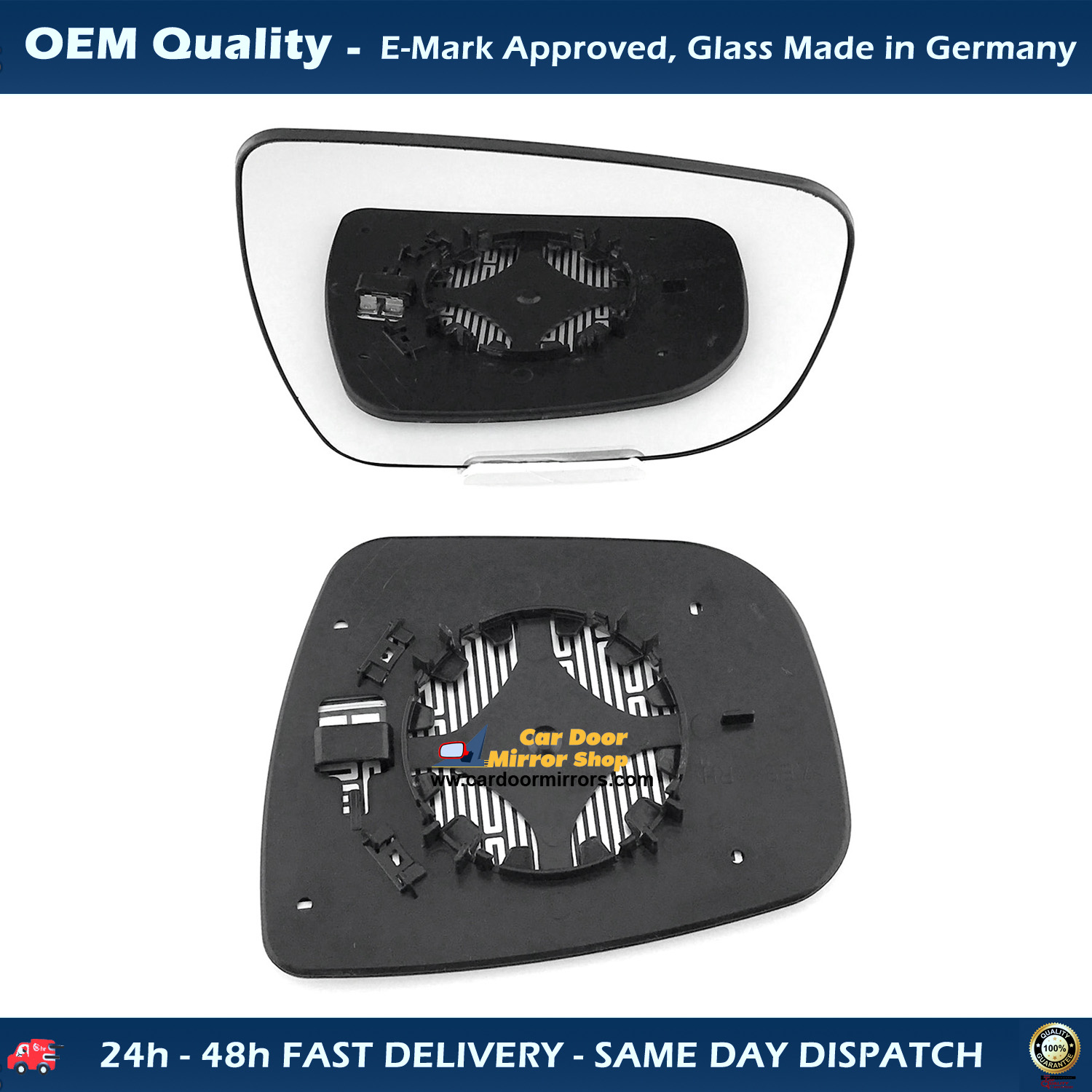 Nissan Qashqai Wing Mirror Glass With Base RIGHT HAND ( UK Driver Side ) 2014 to 2020 – Heated Base Convex Mirror